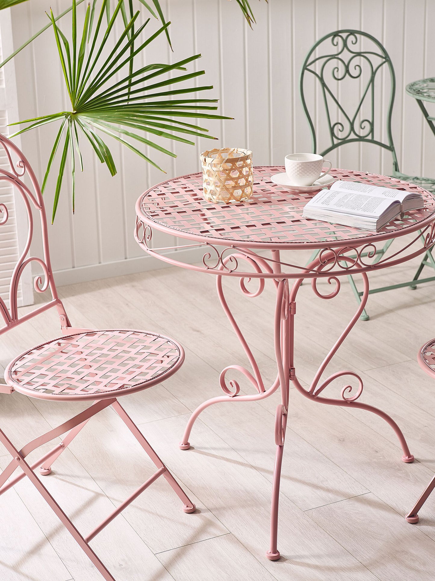 Set of 2 Garden Chairs ALBINIA Metal Pink
