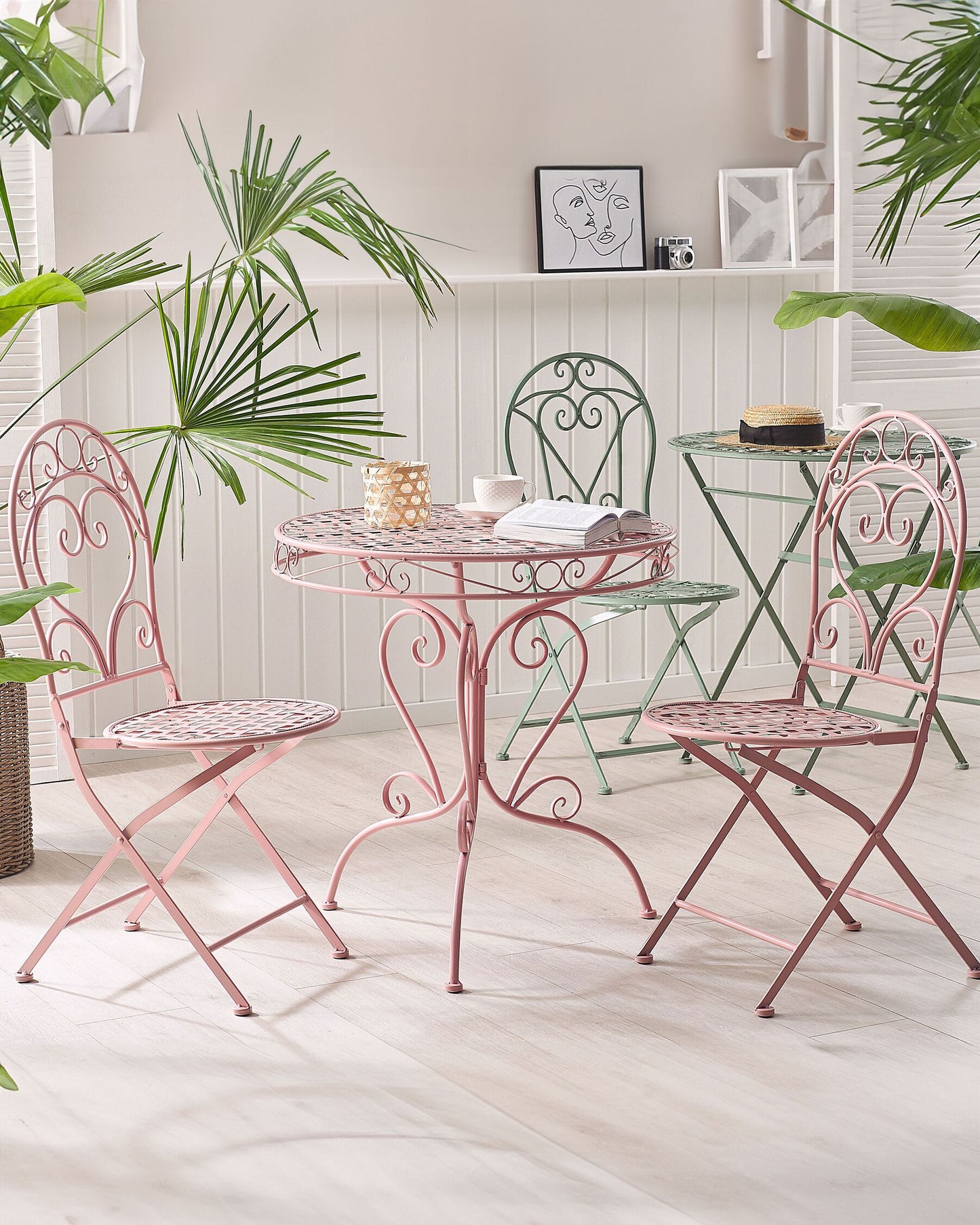 Set of 2 Garden Chairs ALBINIA Metal Pink