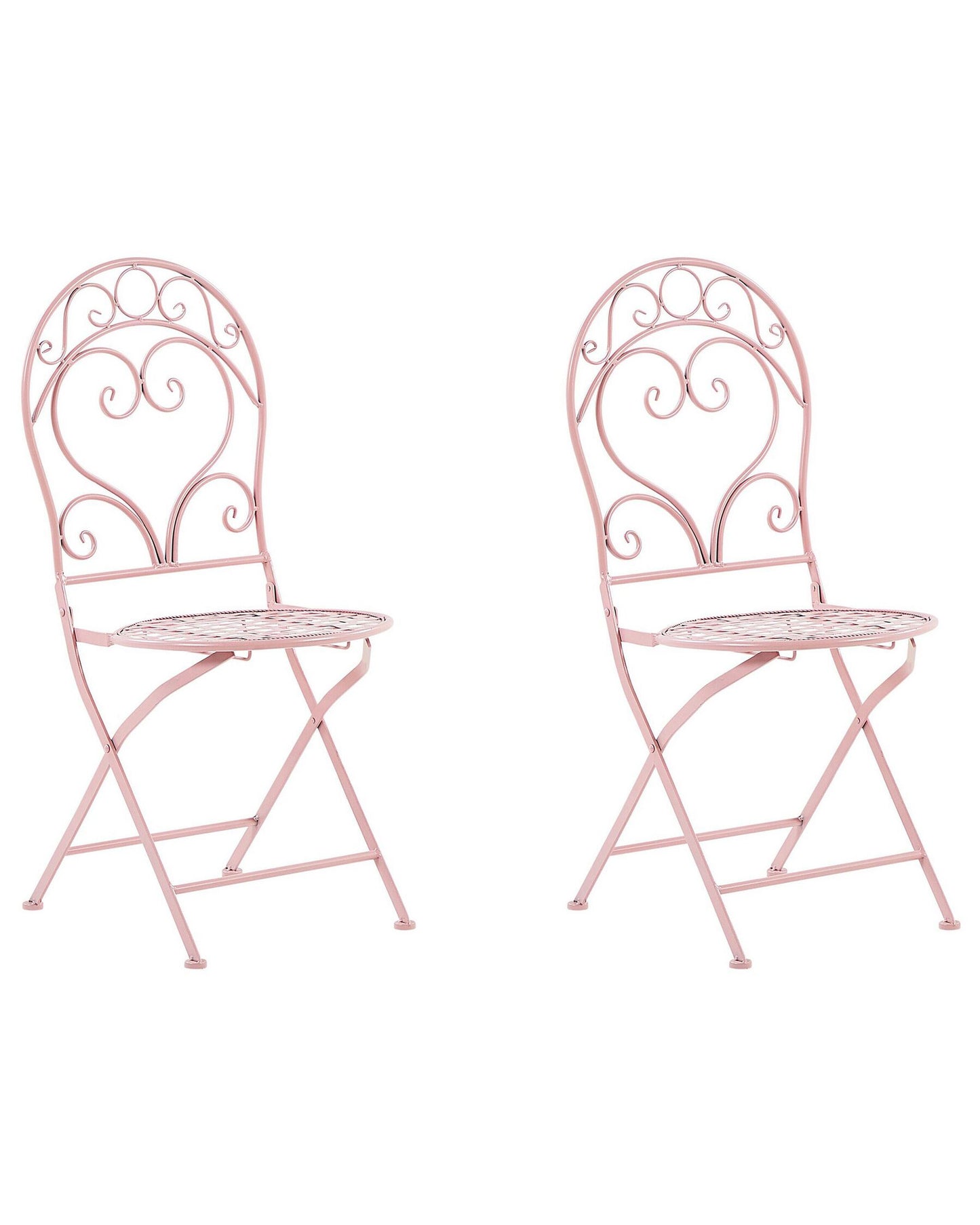 Set of 2 Garden Chairs ALBINIA Metal Pink