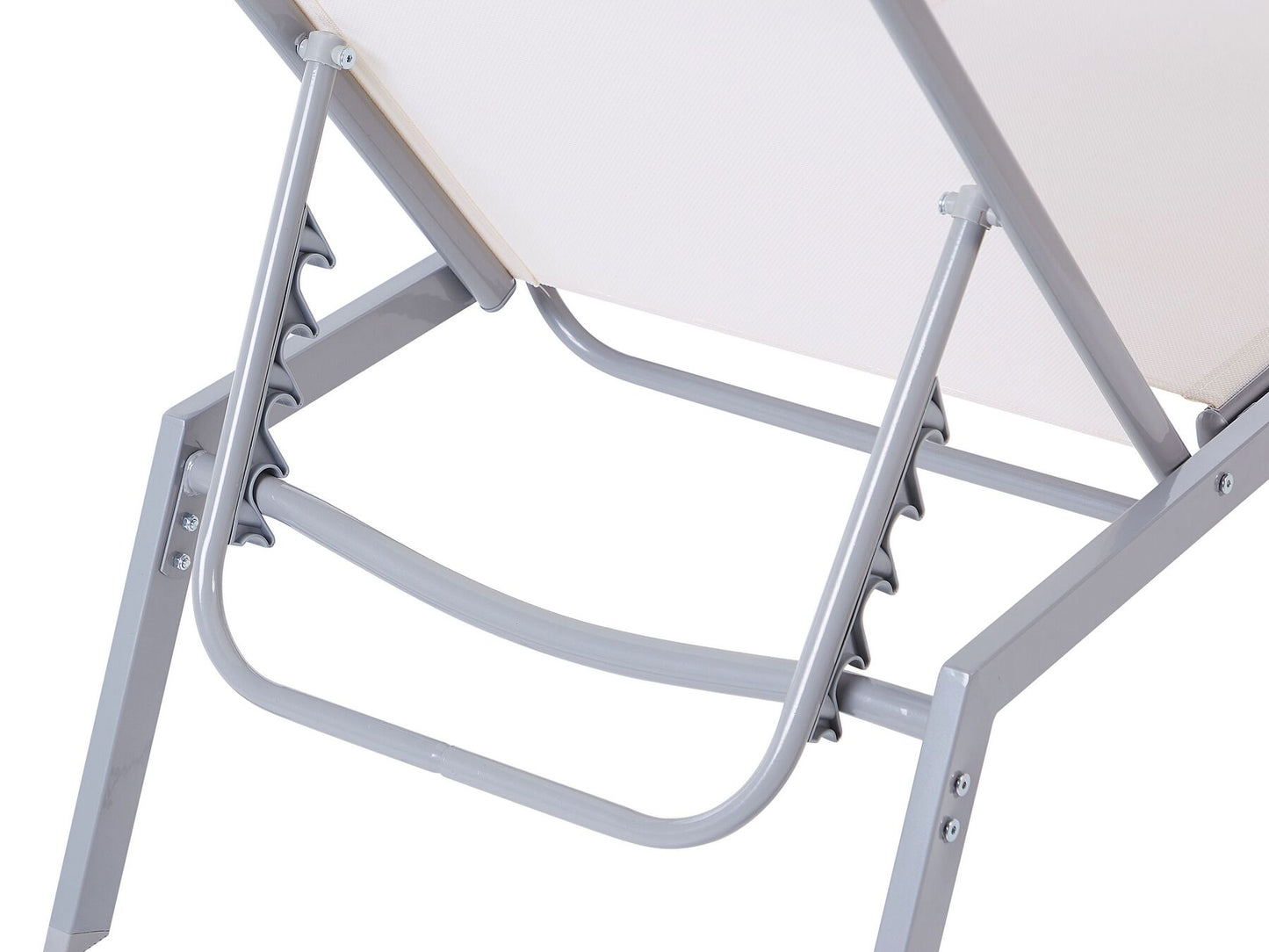 Steel Reclining Sun Lounger White NOLI