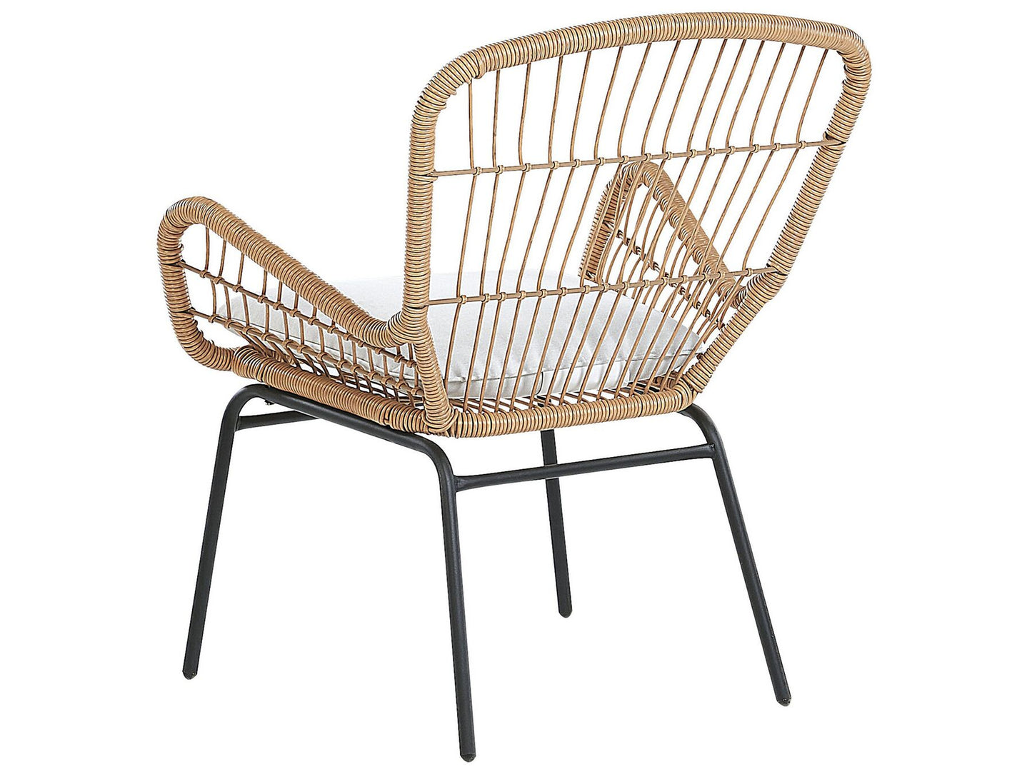 Bistro Set with Cushions LABICO PE Rattan Light Brown