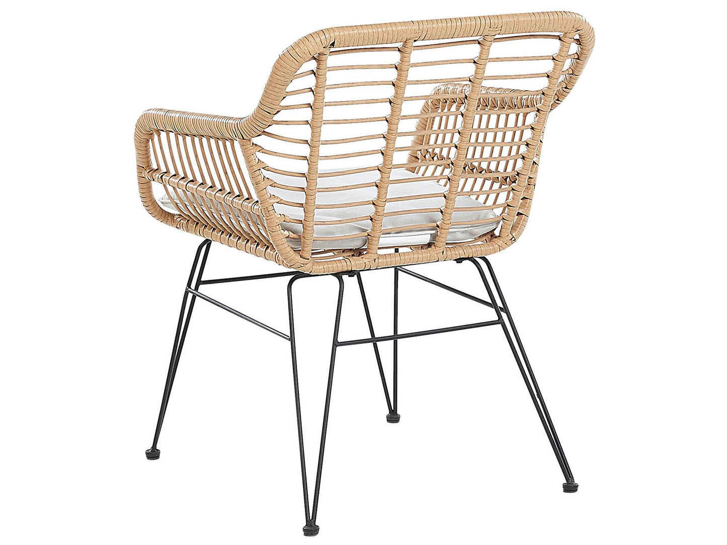 Bistro Set with Cushions TRESTINA PE Rattan Light Brown
