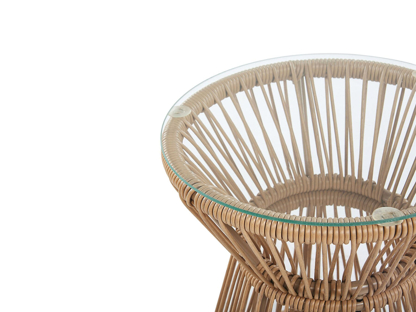 Bistro Set with Cushions TRESTINA PE Rattan Light Brown