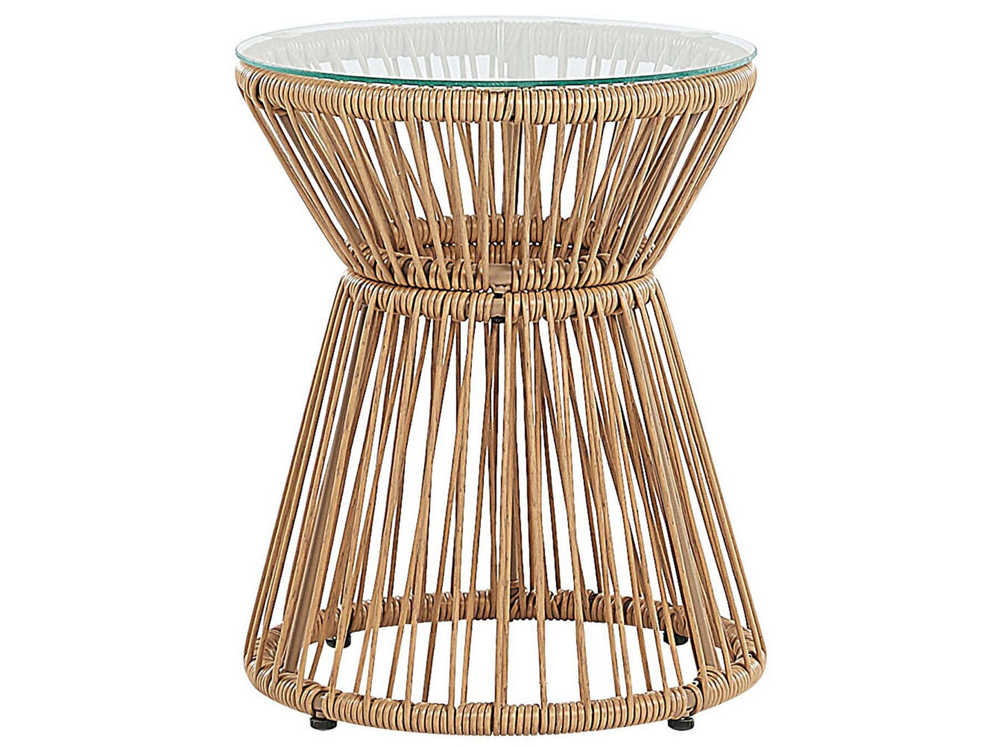 Bistro Set with Cushions TRESTINA PE Rattan Light Brown