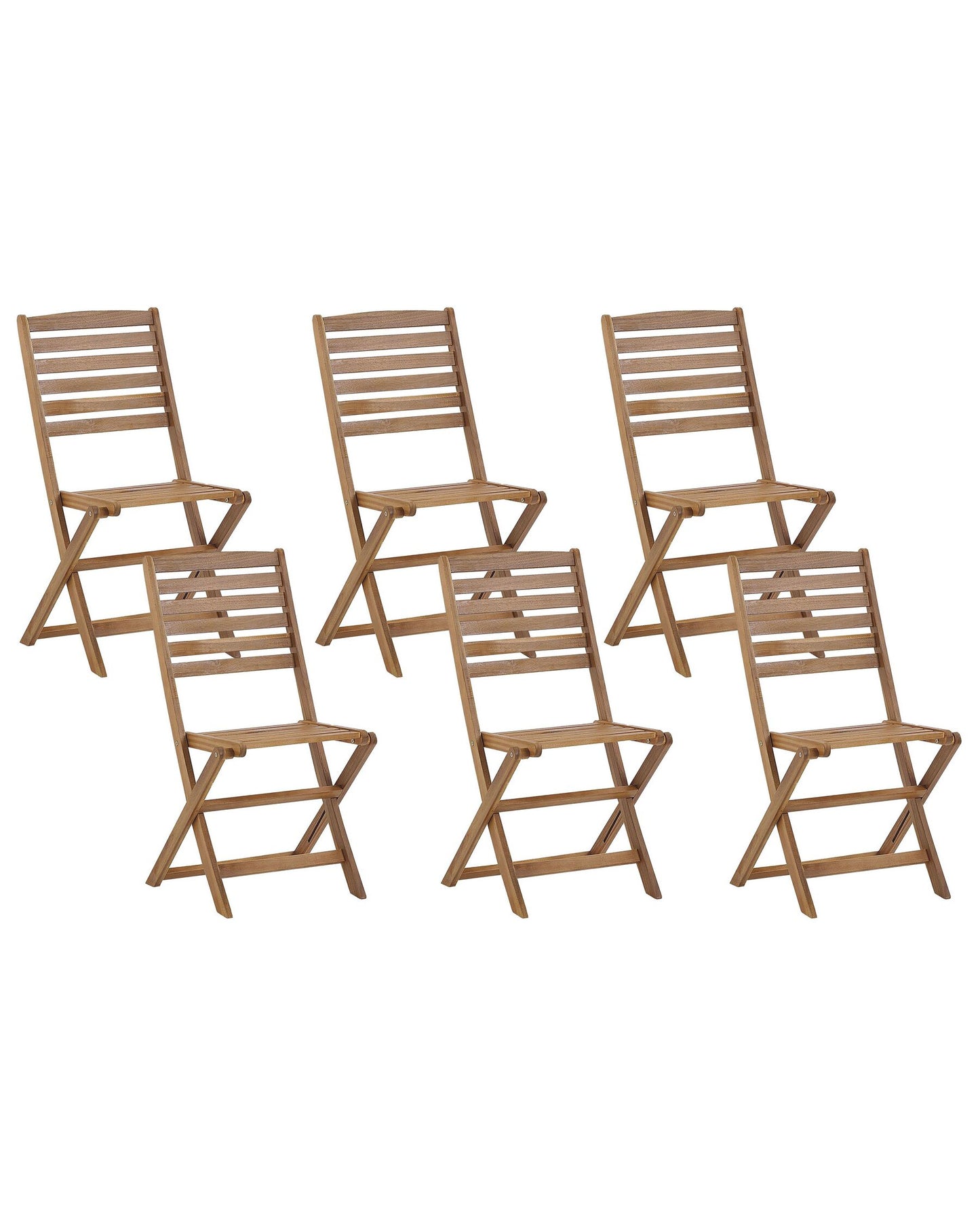 Set of 6 Garden Chairs TOLVE Acacia Wood Brown