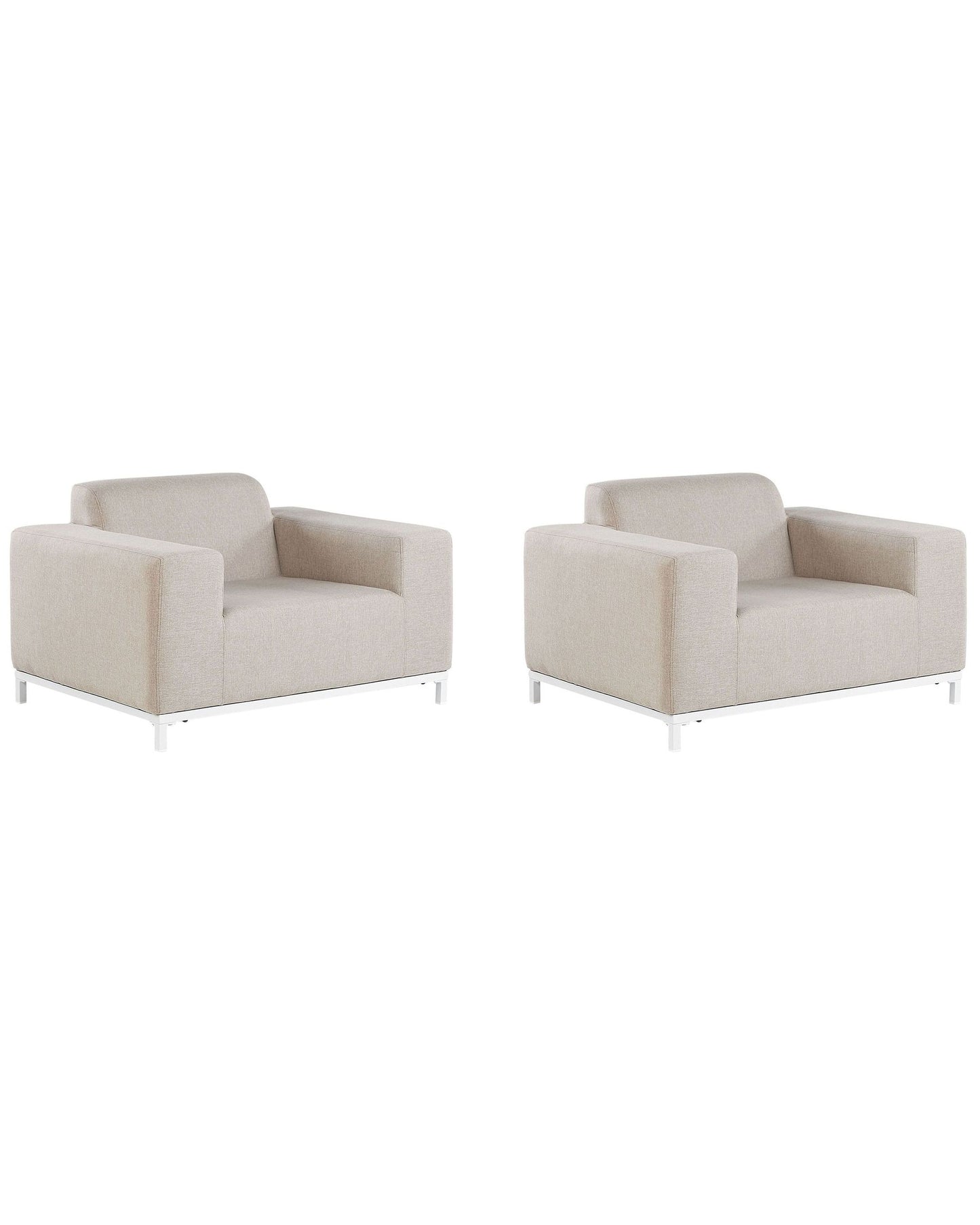 Set of 2 Garden Armchairs ROVIGO Fabric Beige