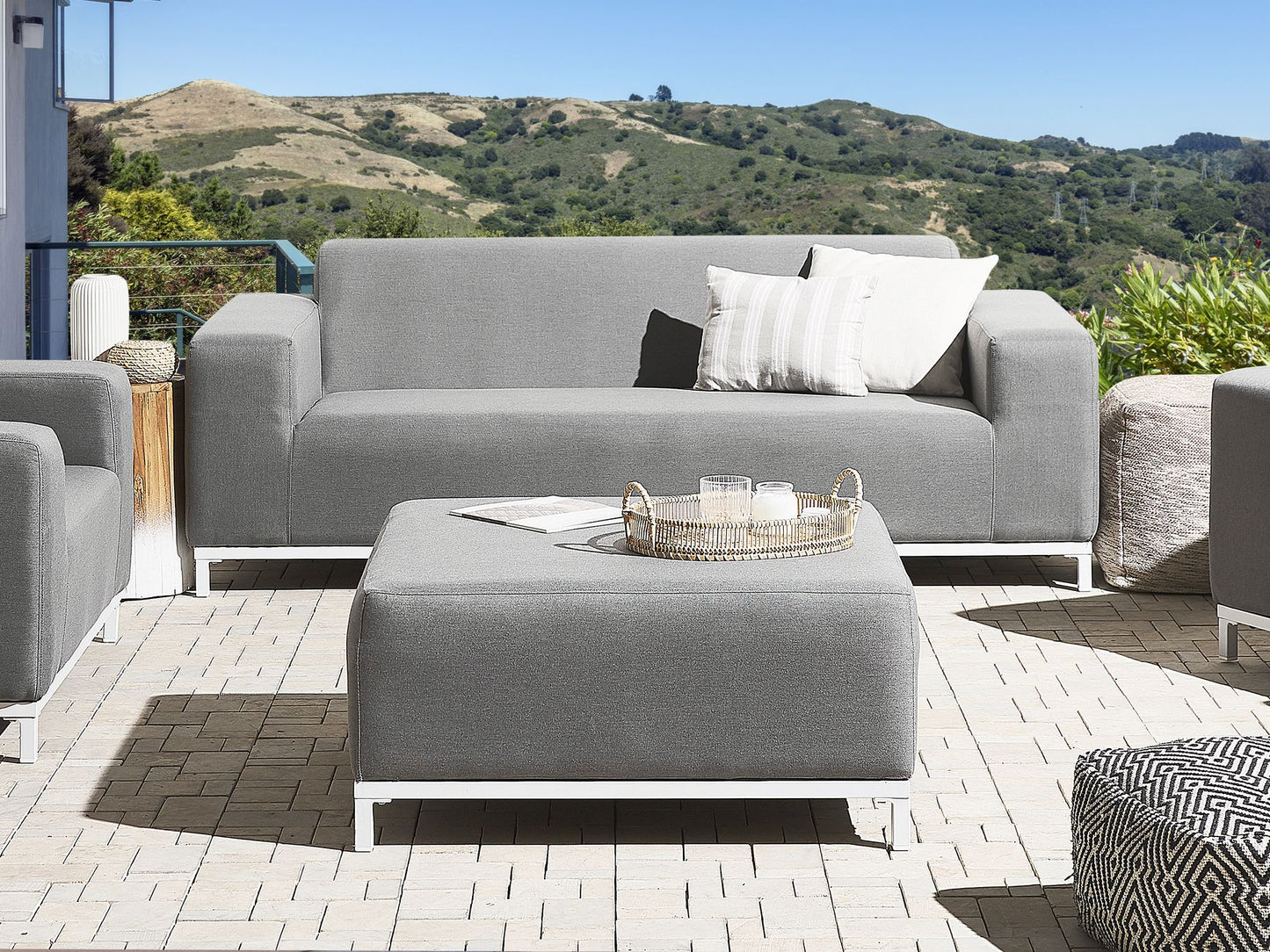 Garden Sofa Grey with White ROVIGO