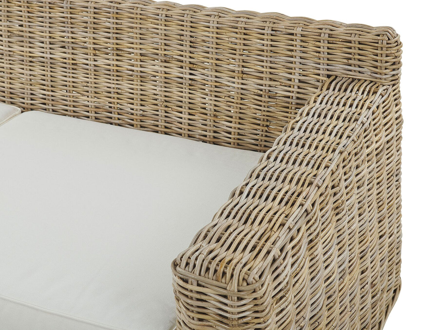 Garden Sofa 2 Seater ARDEA Rattan Light Brown