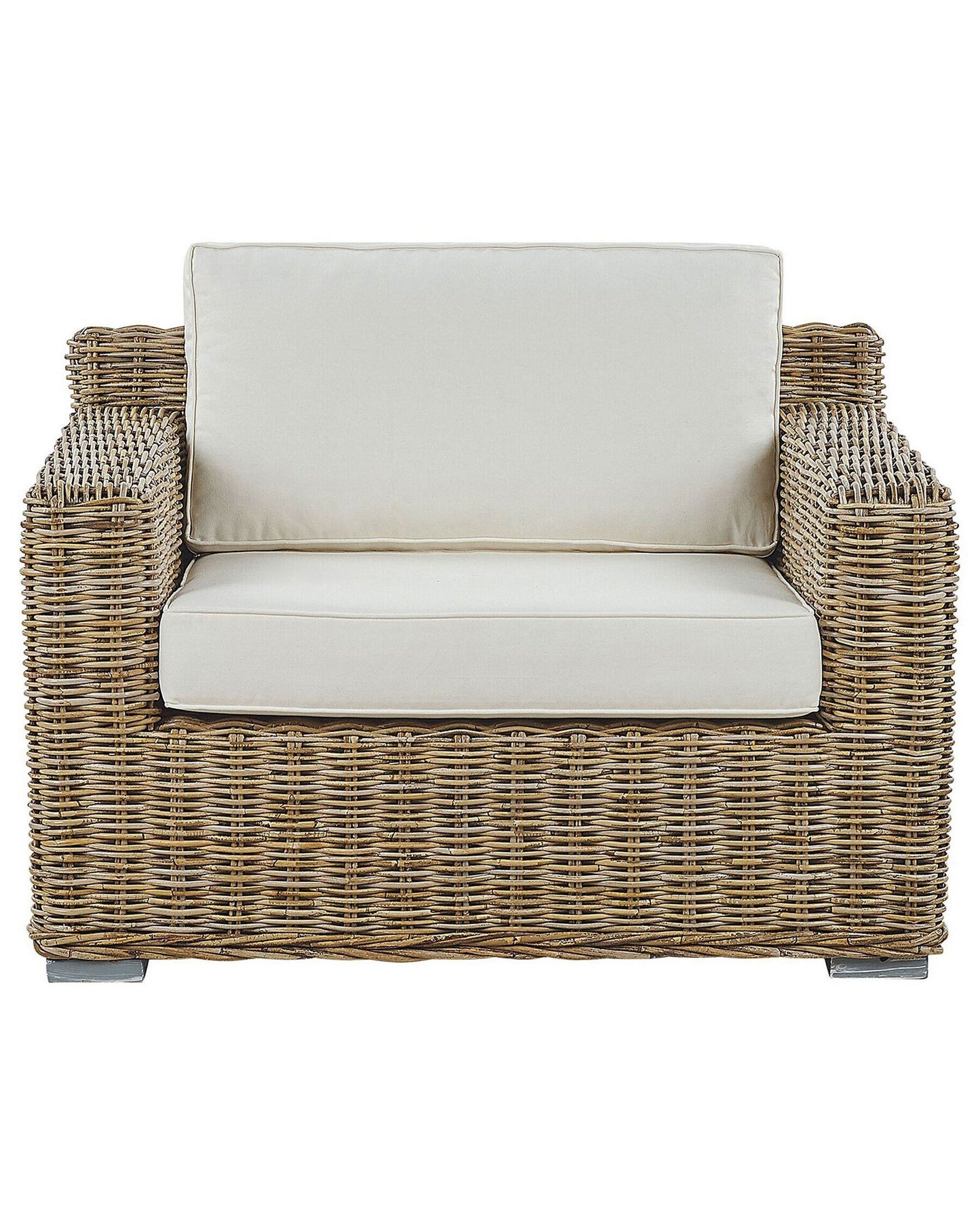 Set of 2 Garden Armchairs ARDEA Rattan Light Brown