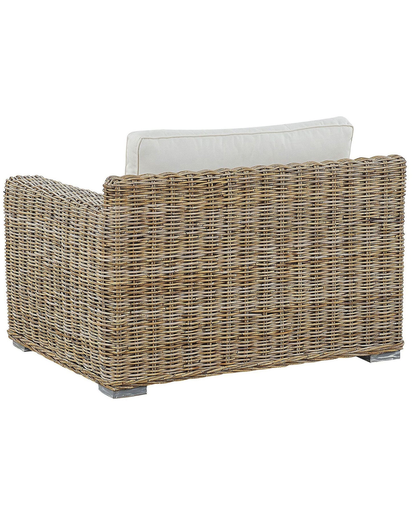 Set of 2 Garden Armchairs Rattan Light Brown
