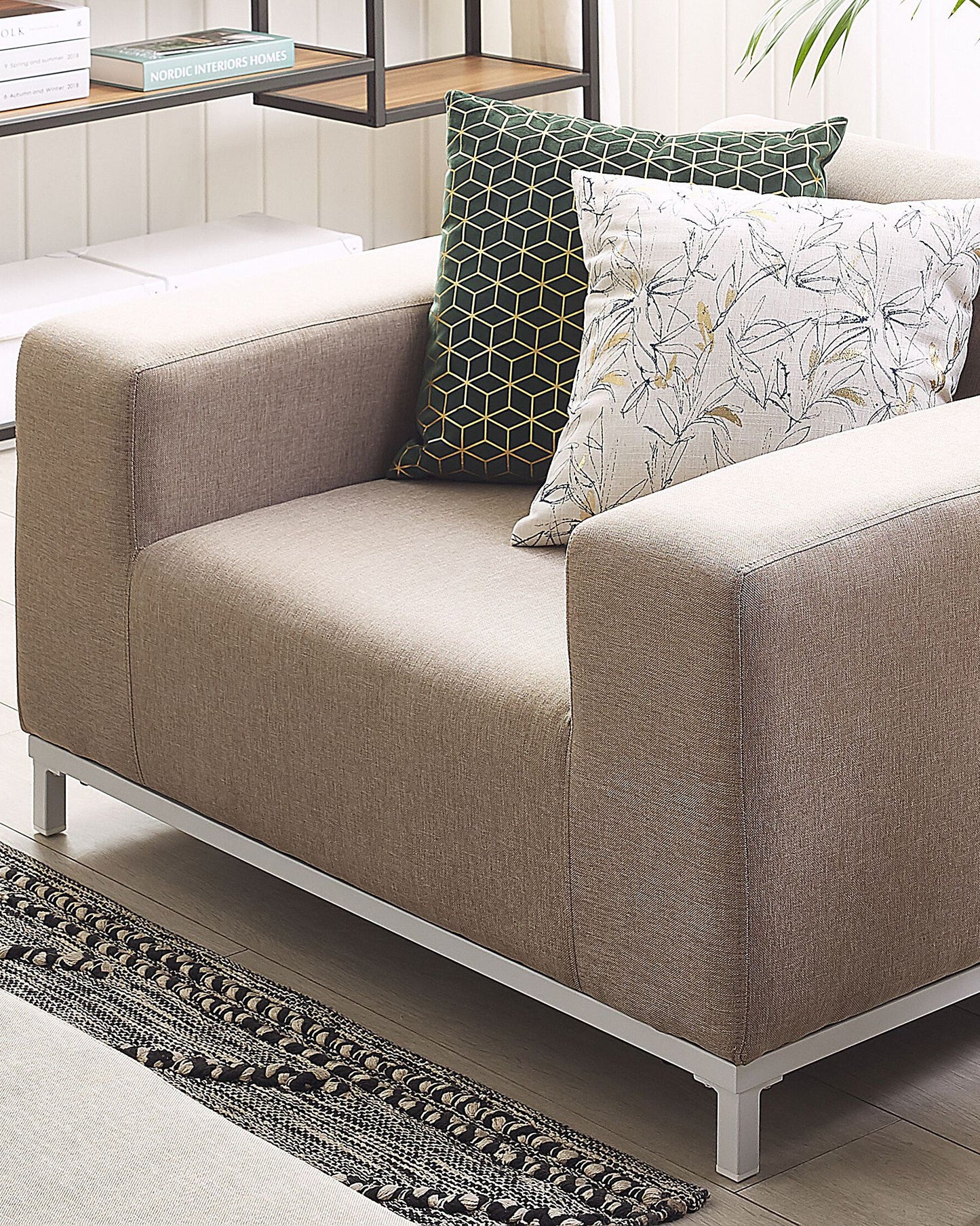Set of 2 Garden Armchairs ROVIGO Fabric Beige