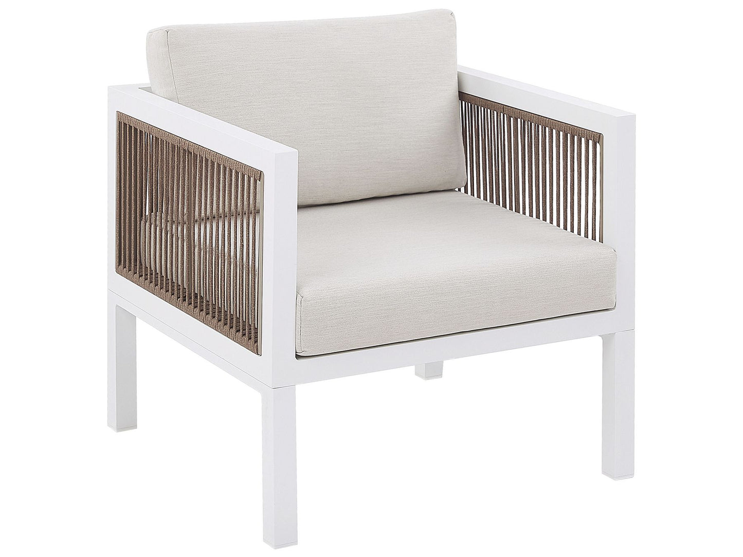 Garden Lounge Set with Table 5 Seater BORELLO Metal White