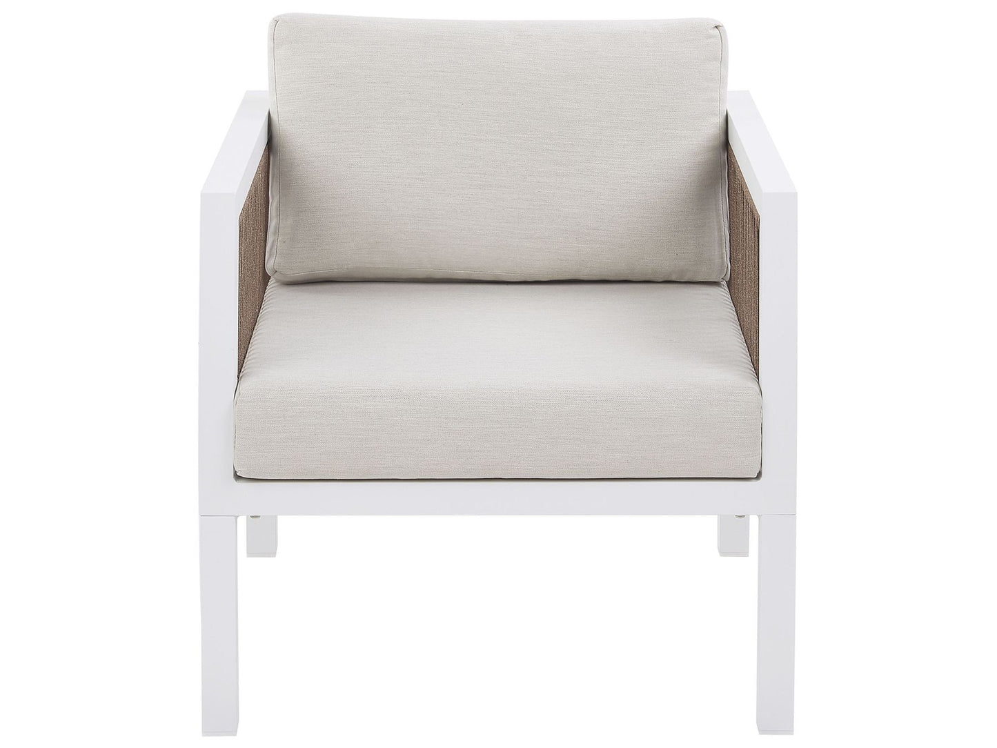 Garden Lounge Set with Table 5 Seater BORELLO Metal White