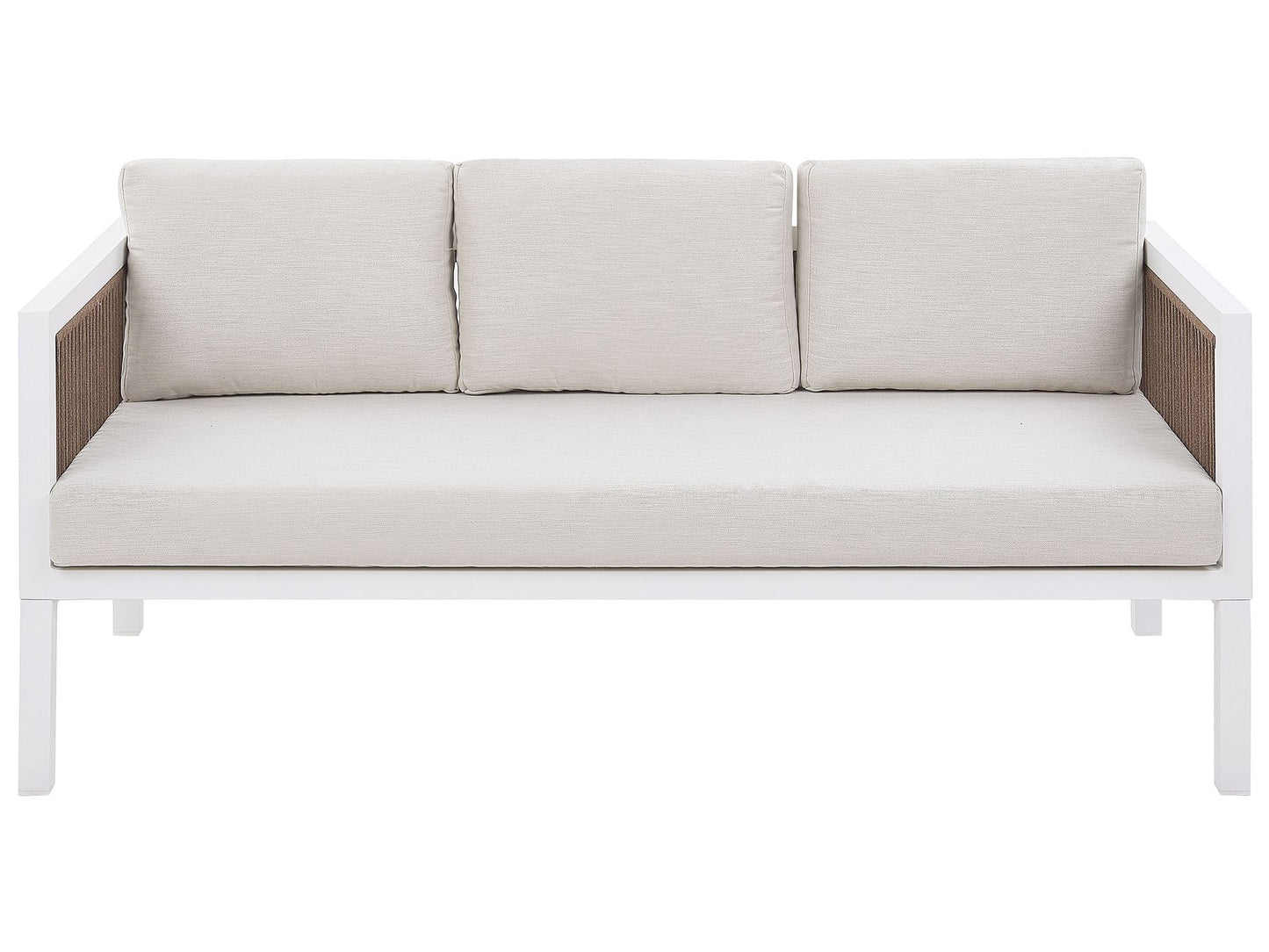 Garden Lounge Set with Table 5 Seater BORELLO Metal White