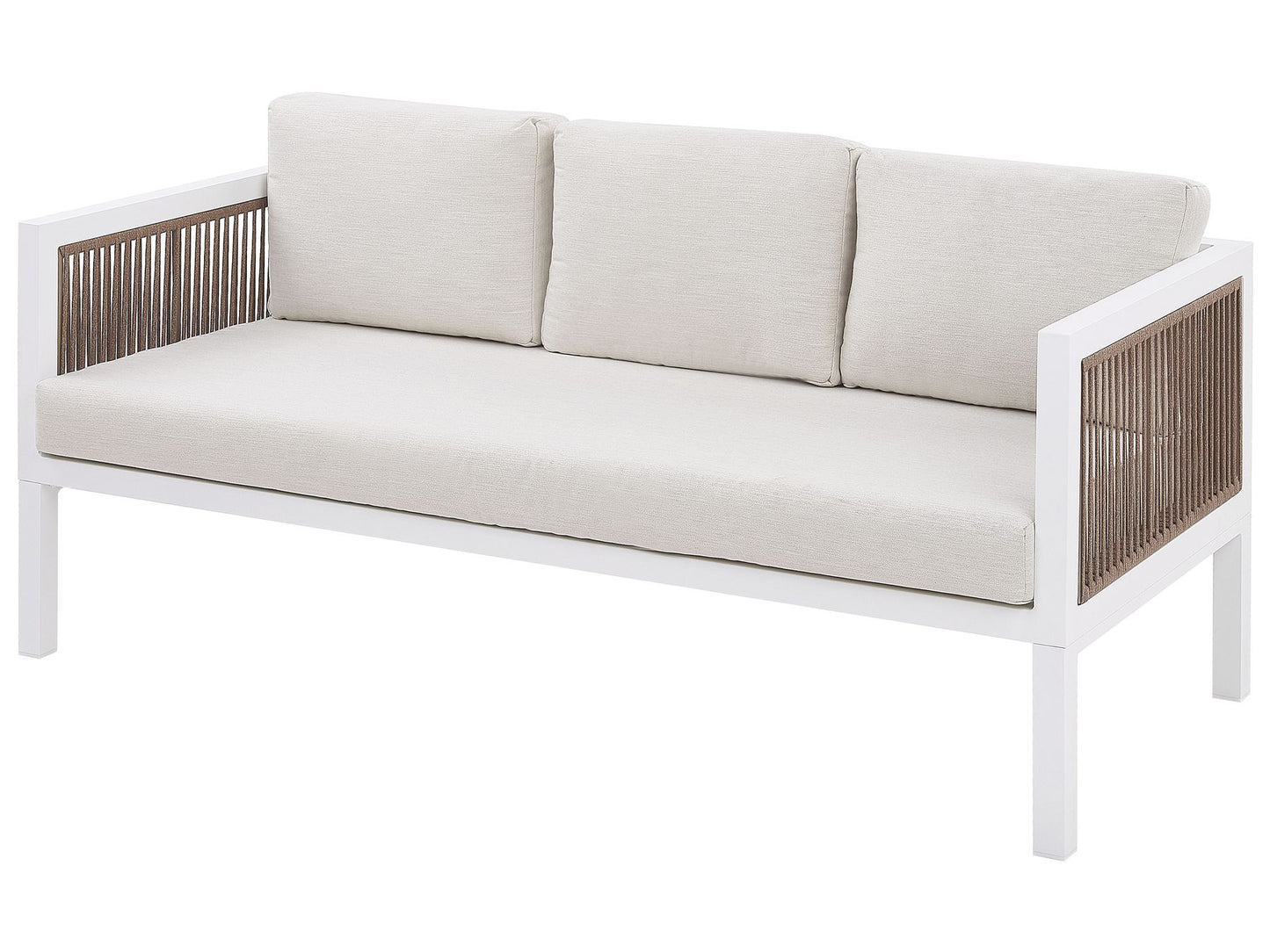 Garden Lounge Set with Table 5 Seater BORELLO Metal White