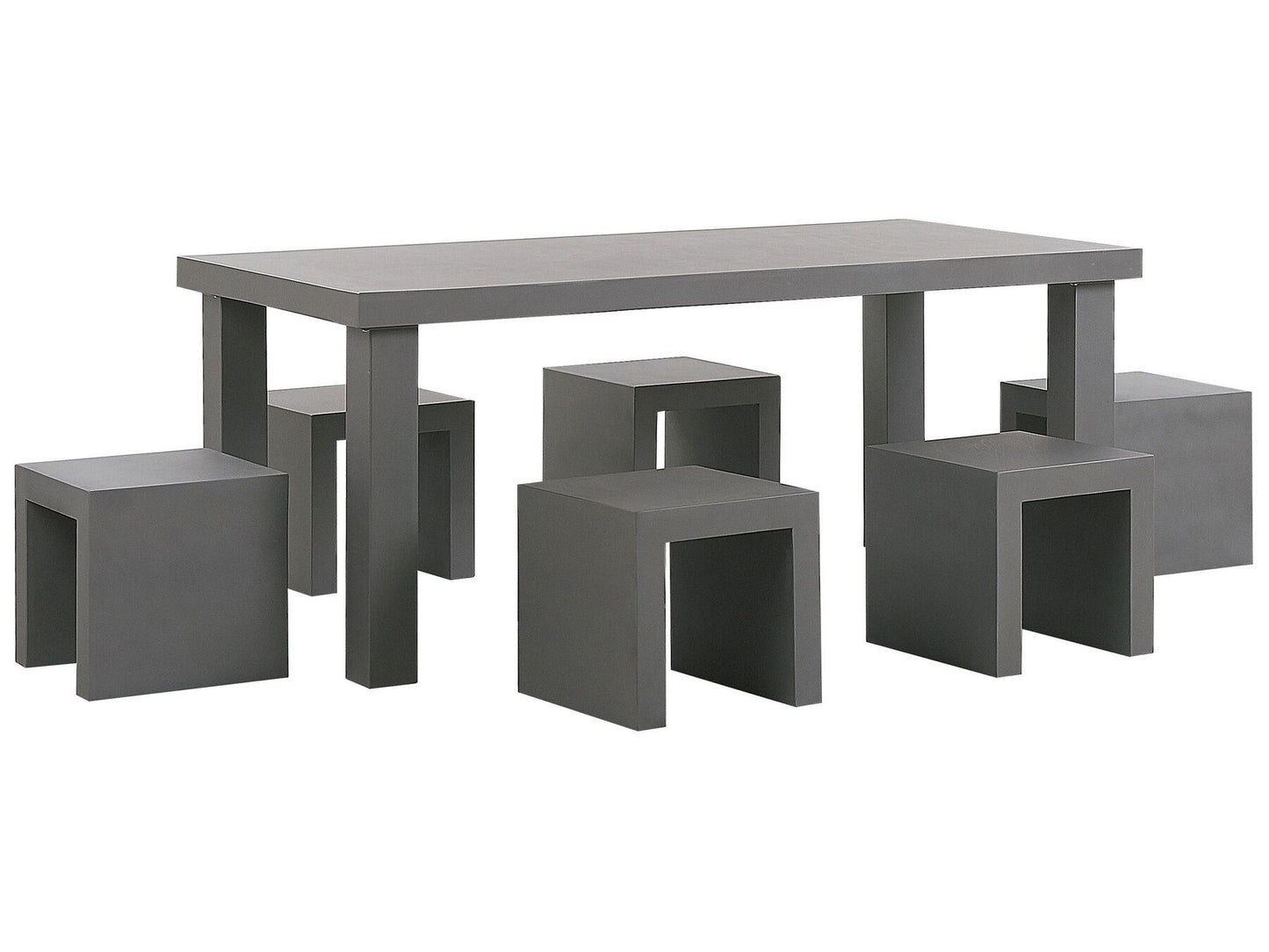 Garden Dining Set with Stools 6 Seater TARANTO Concrete Grey
