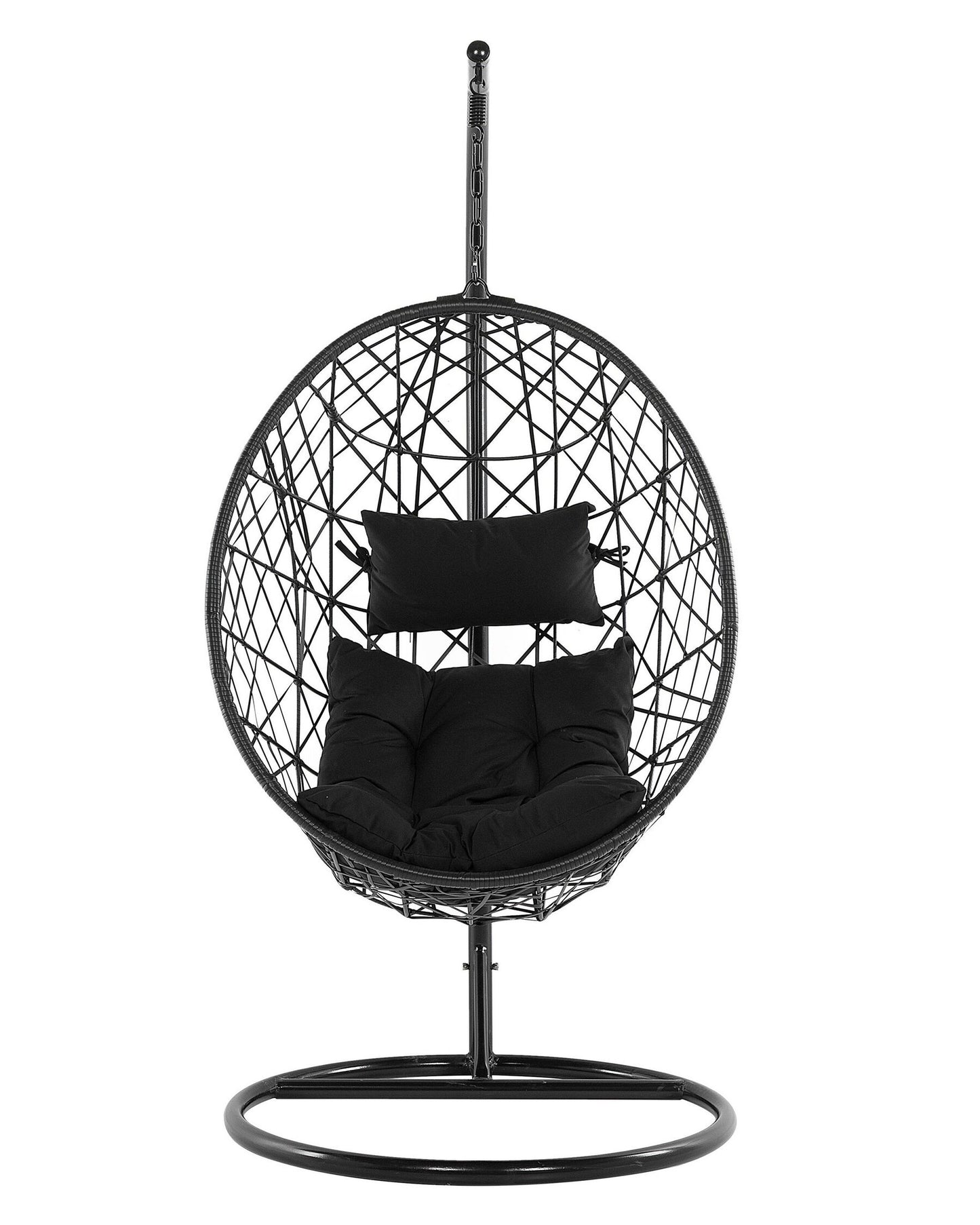 Hanging Chair with Stand ALATRI PE Rattan Black