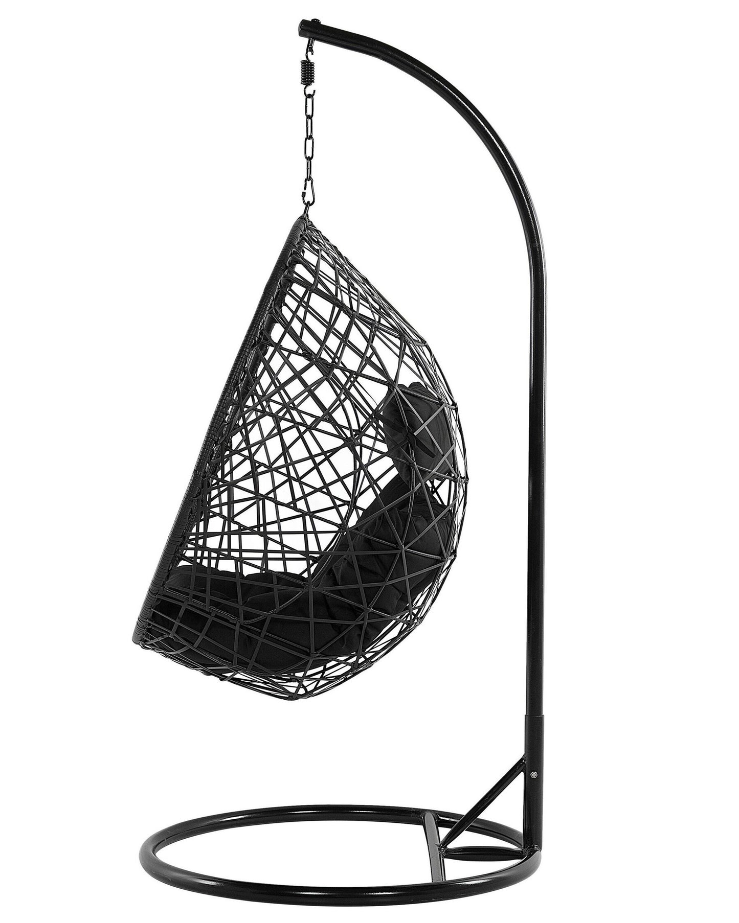 Hanging Chair with Stand ALATRI PE Rattan Black