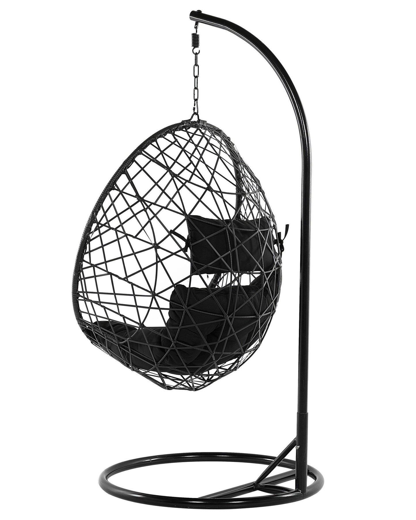 Hanging Chair with Stand ALATRI PE Rattan Black