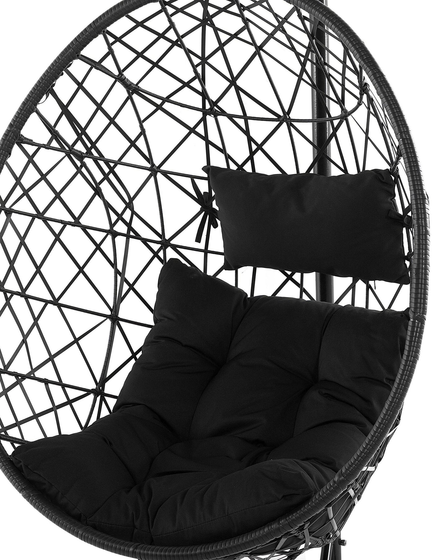 Hanging Chair with Stand ALATRI PE Rattan Black