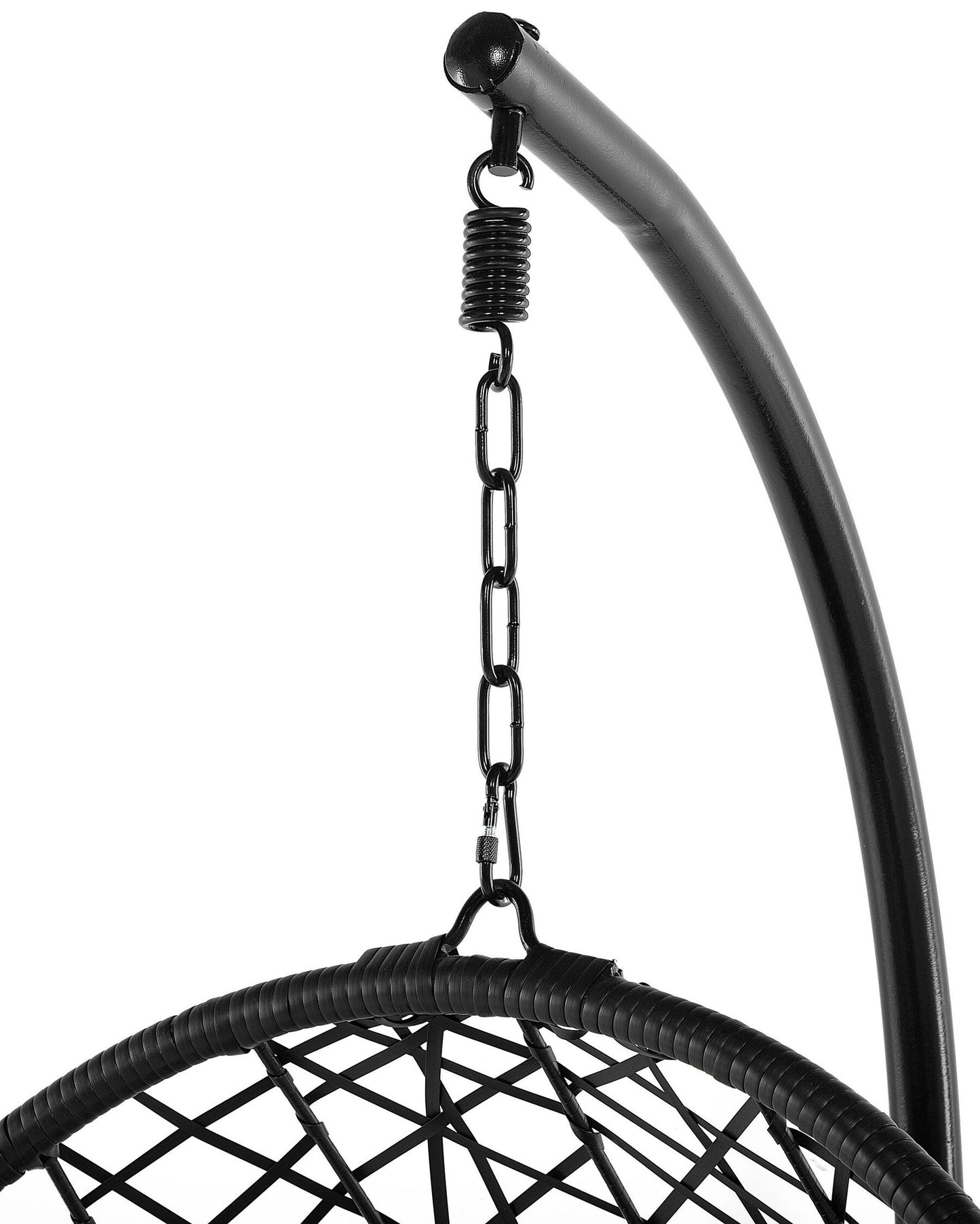 Hanging Chair with Stand ALATRI PE Rattan Black