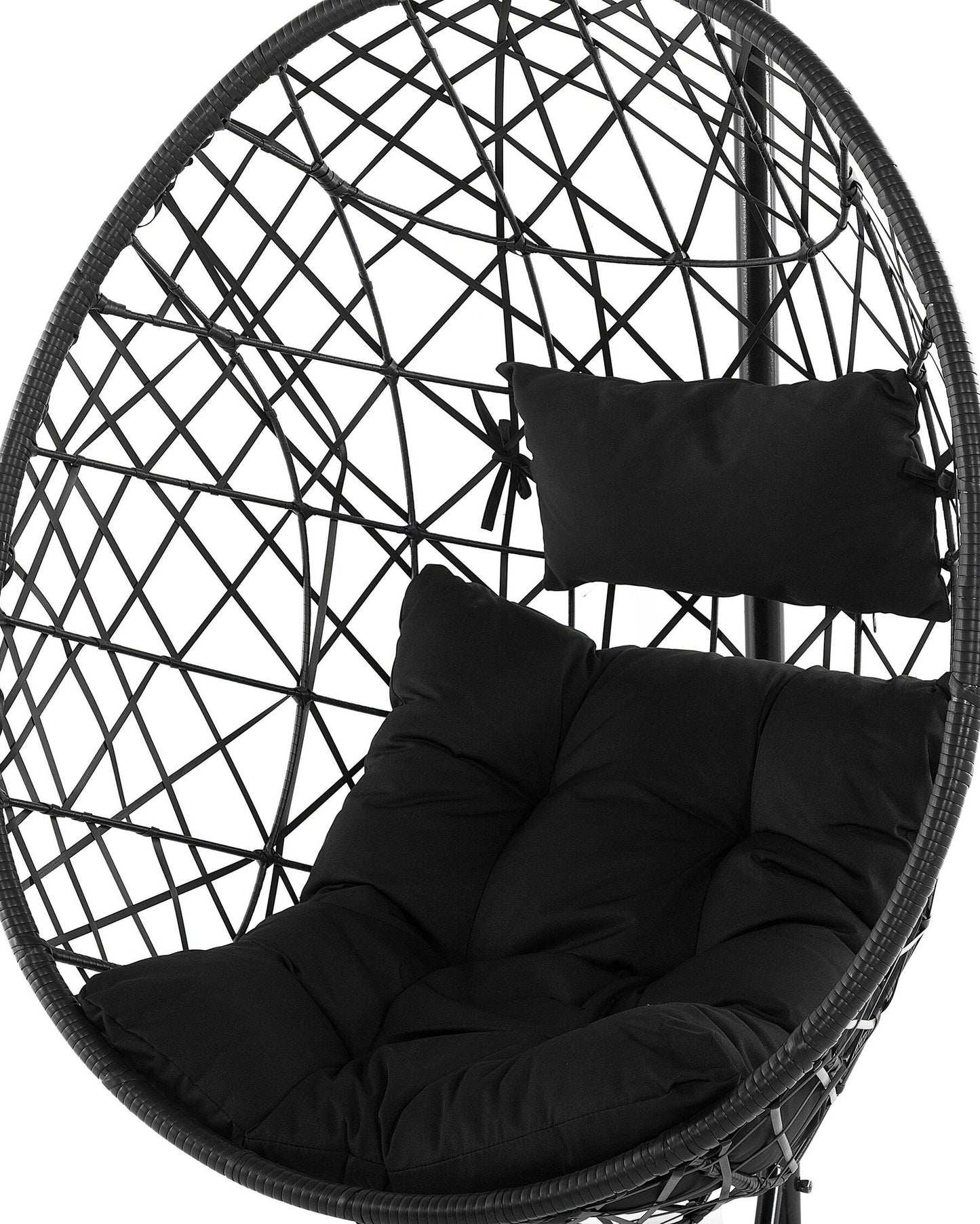 Hanging Chair with Stand ALATRI PE Rattan Black