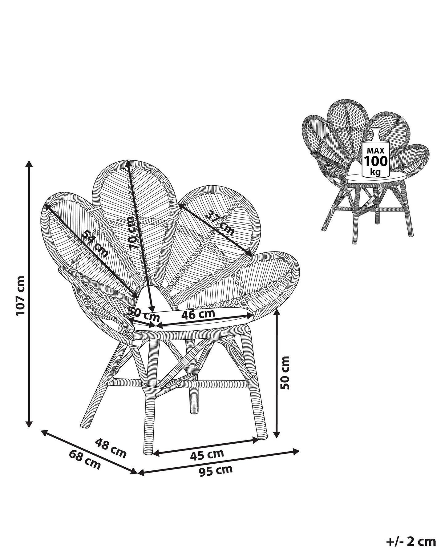 Peacock Chair FLORENTINE Rattan Natural
