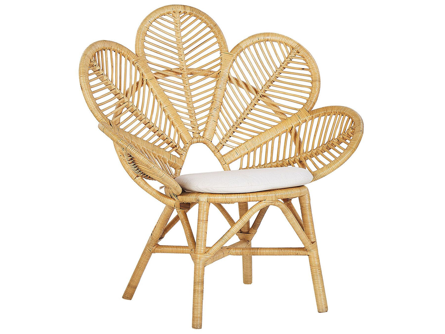 Bistro Set with Cushions FLORENTINE / LIMNI Rattan Beige