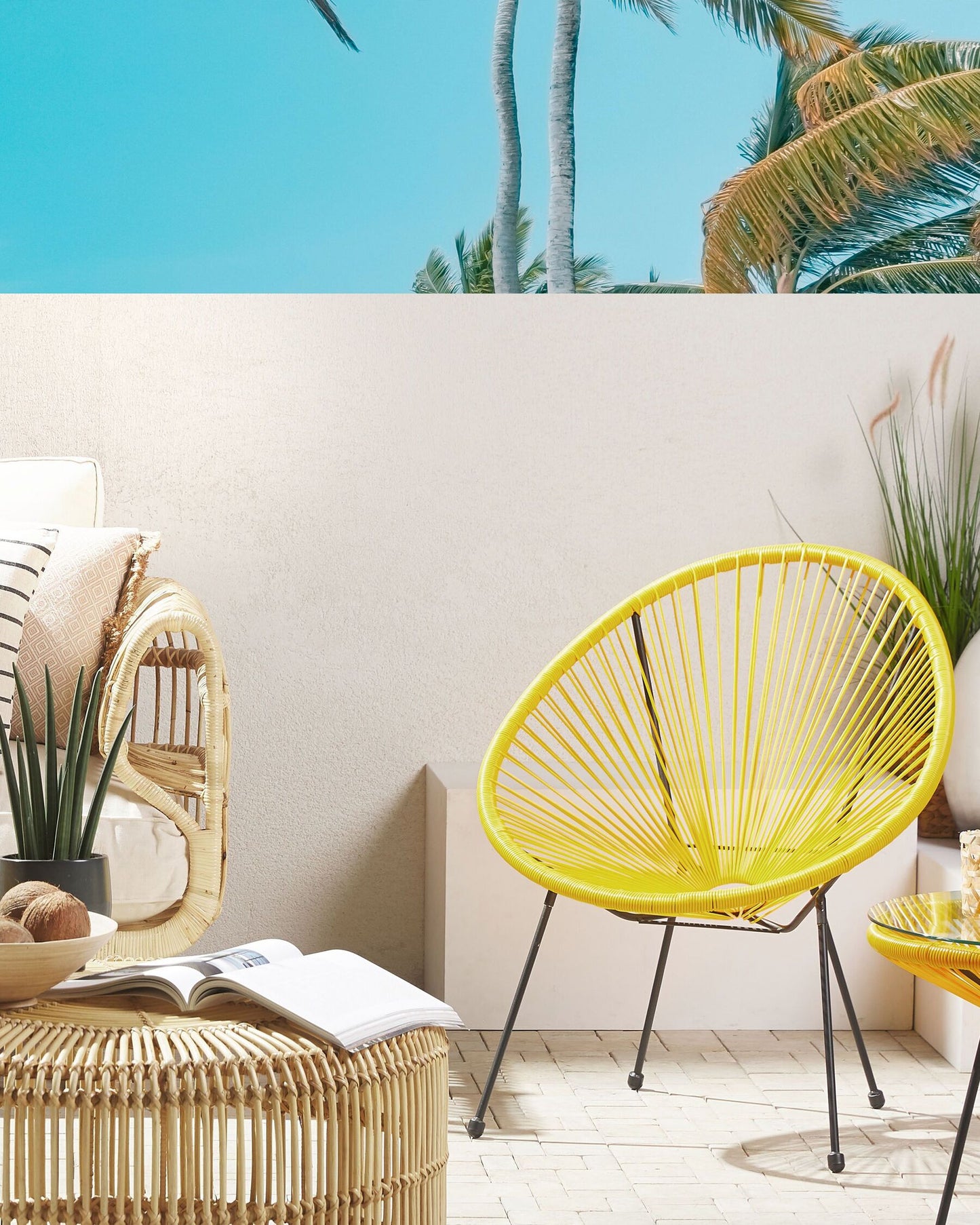 Garden Chair ACAPULCO II PE Rattan Yellow