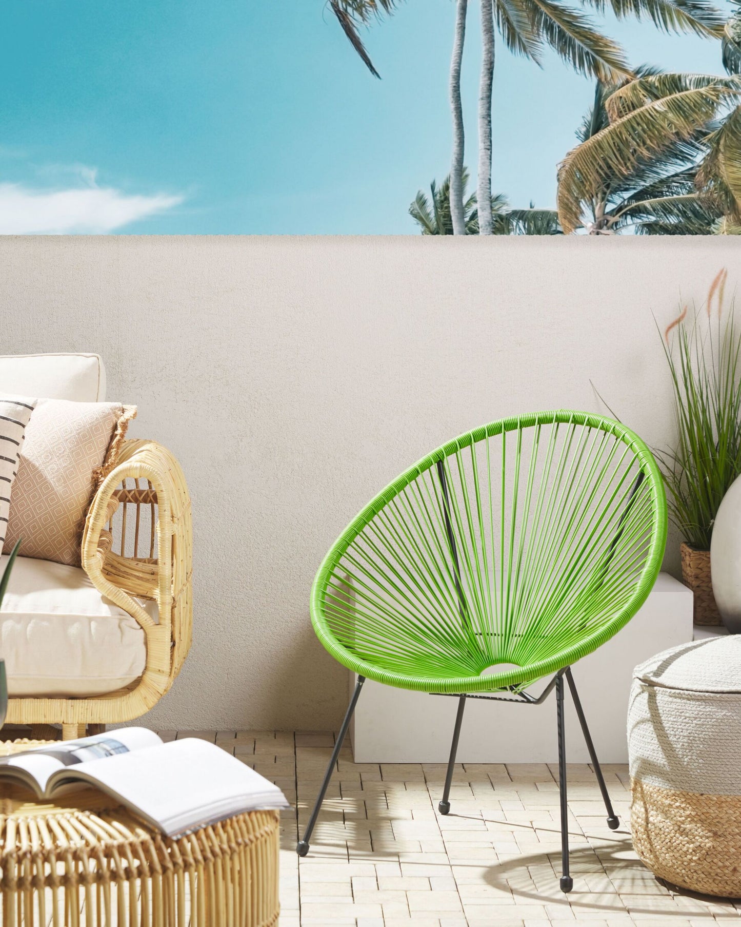 Garden Chair ACAPULCO II PE Rattan Green