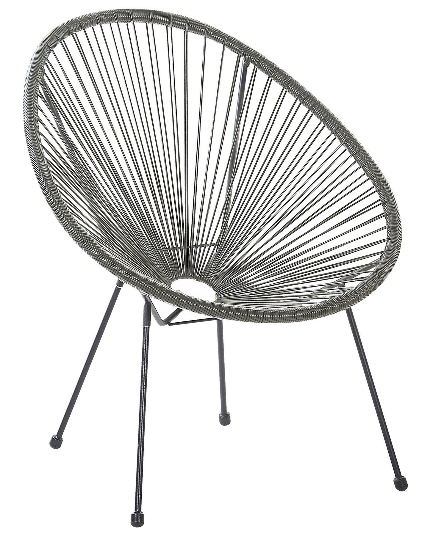 Set of 2 Garden Chairs Rattan Dark Grey