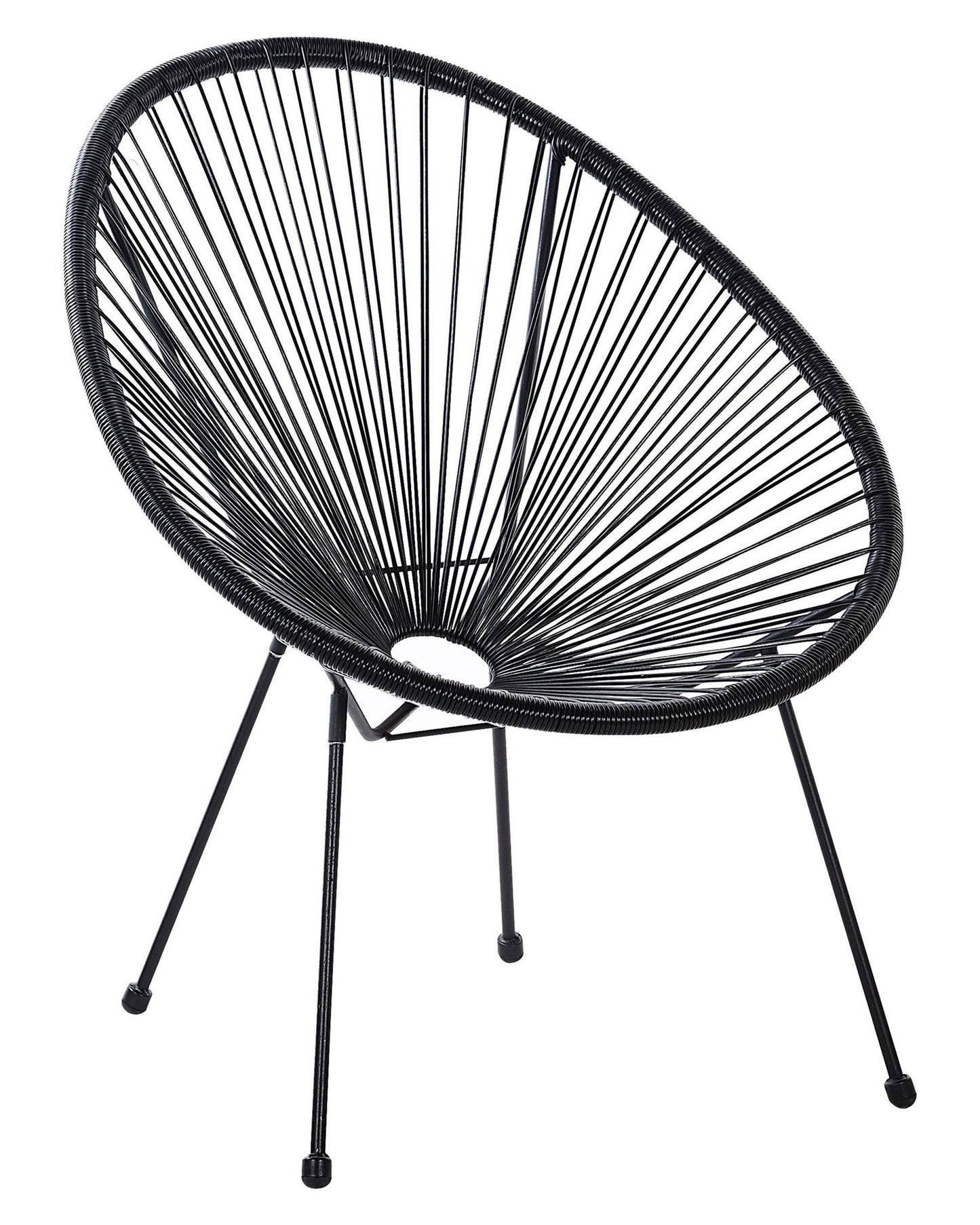 Set of 2 Garden Chairs ACAPULCO II PE Rattan Black
