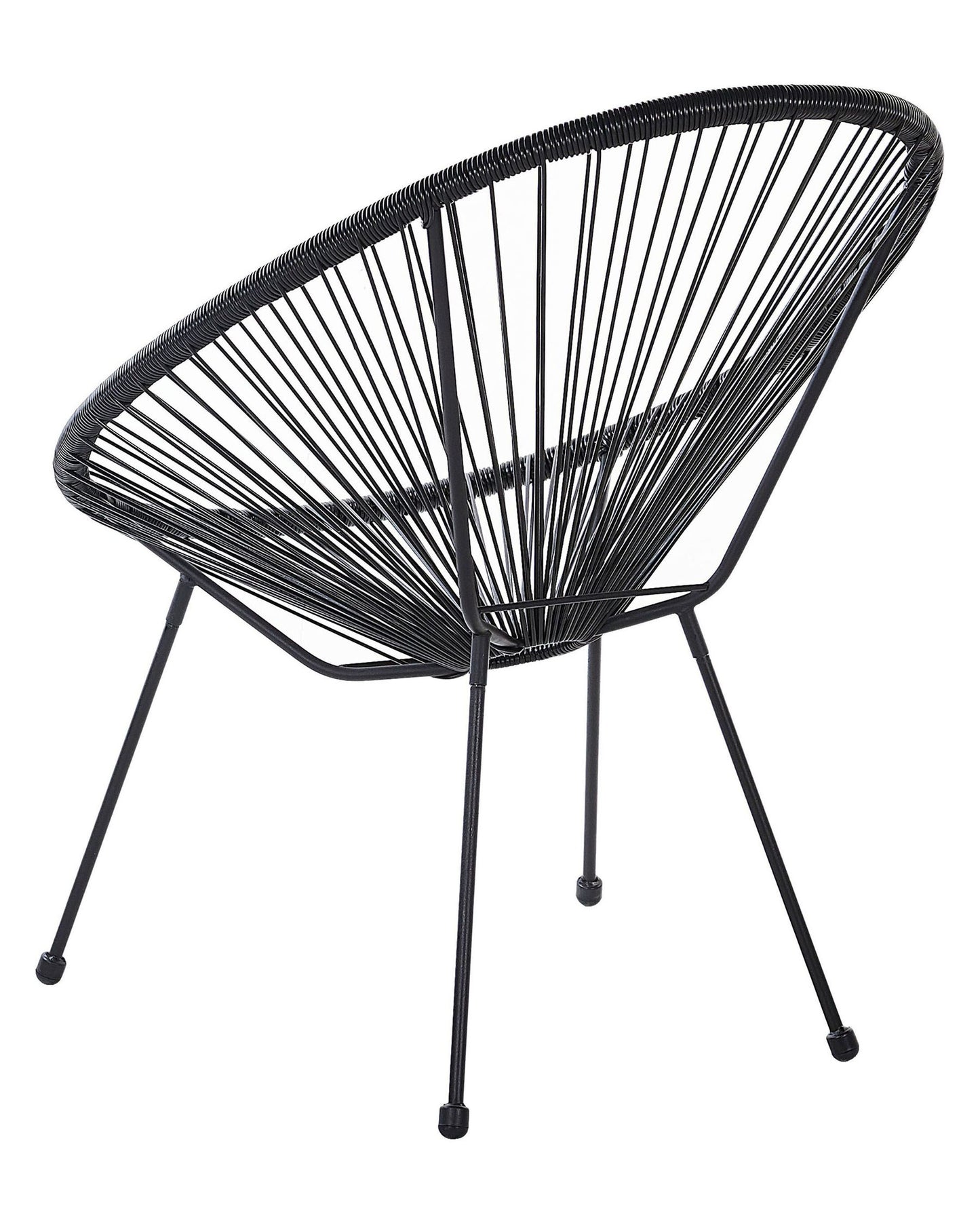 Set of 2 Garden Chairs ACAPULCO II PE Rattan Black