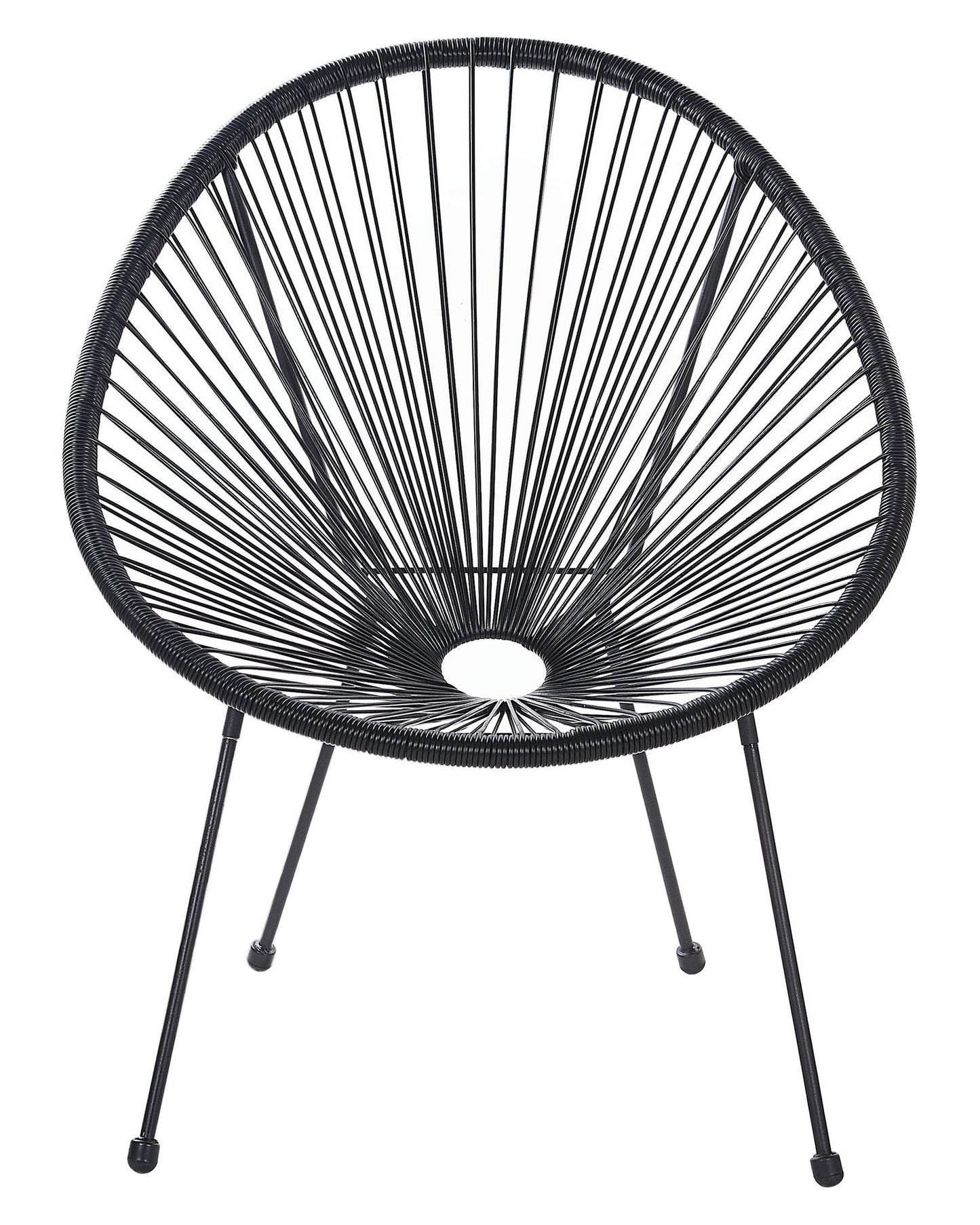 Set of 2 Garden Chairs ACAPULCO II PE Rattan Black