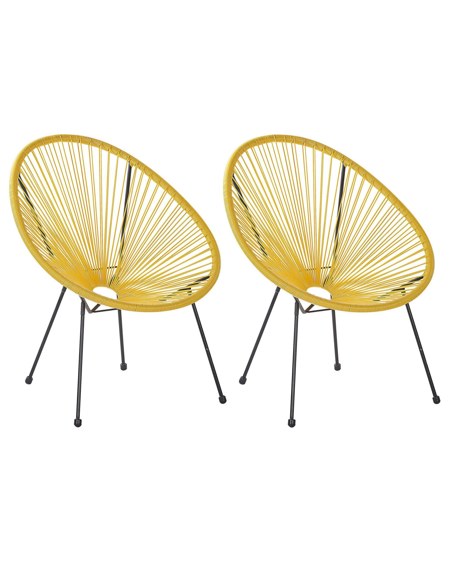 Set of 2 Garden Chairs ACAPULCO II PE Rattan Yellow