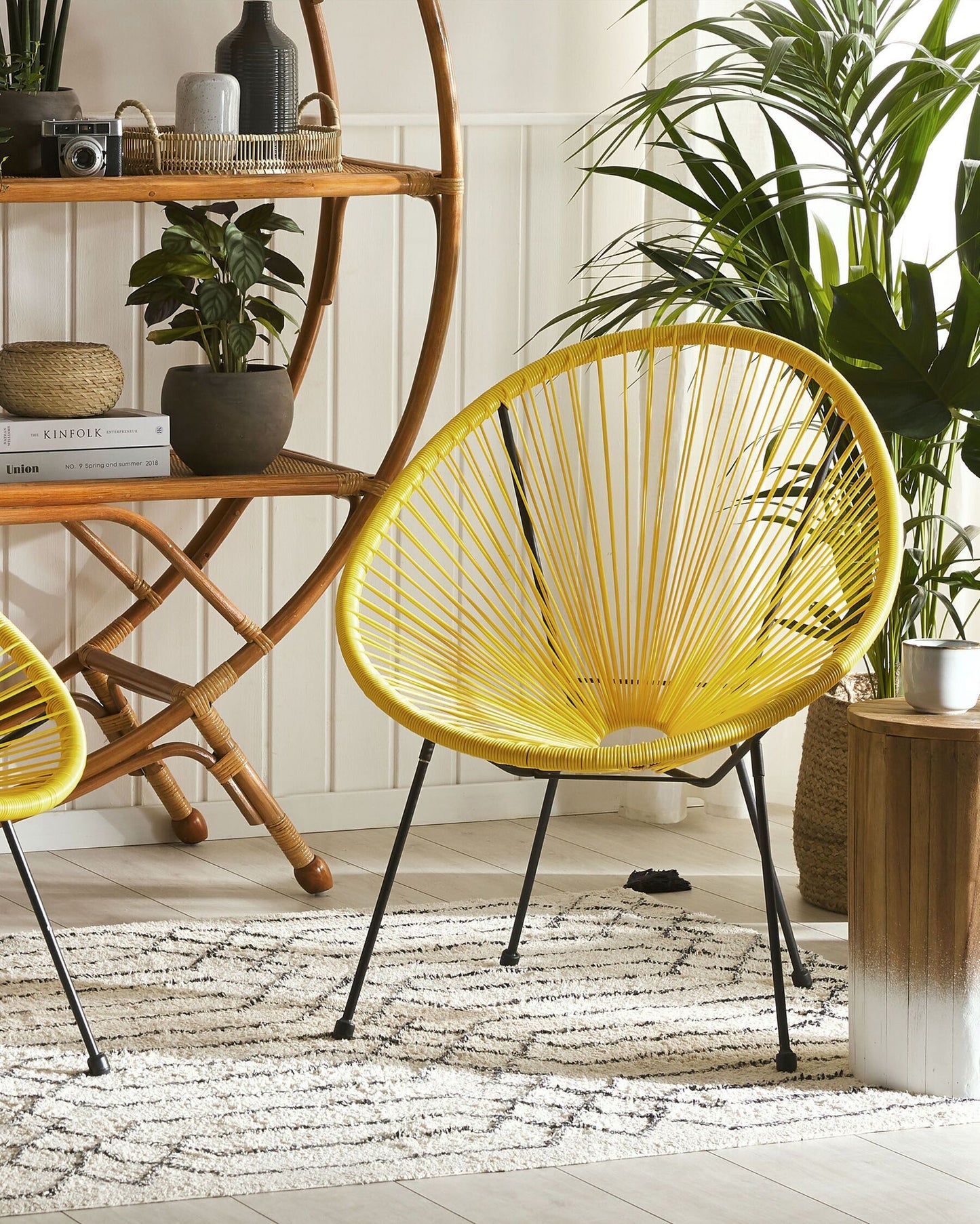 Set of 2 Garden Chairs ACAPULCO II PE Rattan Yellow