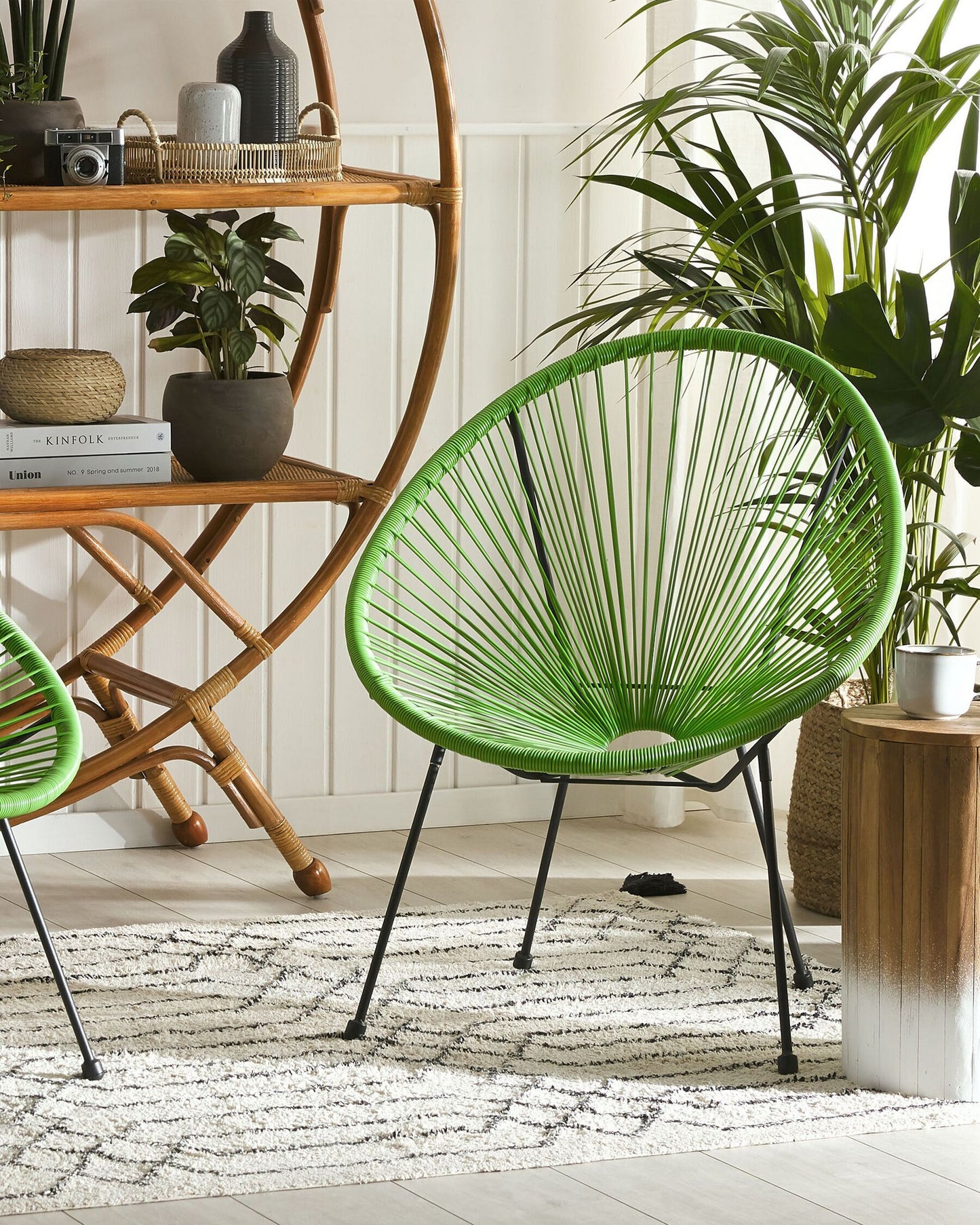 set of 2 garden chairs acapulco ii pe rattan green