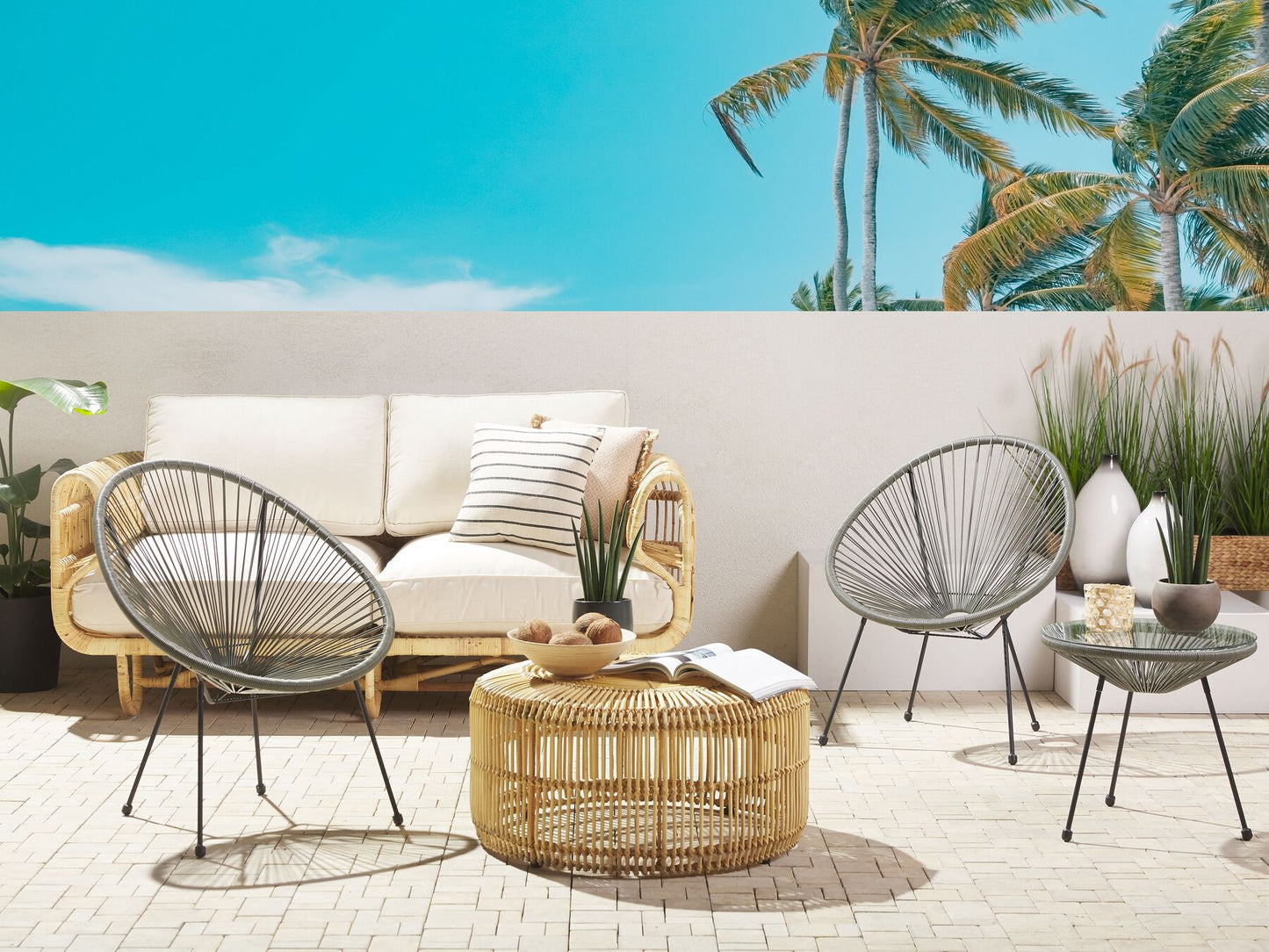 Bistro Set ACAPULCO II PE Rattan Dark Grey