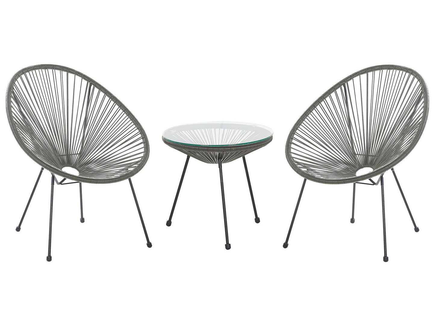 Bistro Set ACAPULCO II PE Rattan Dark Grey