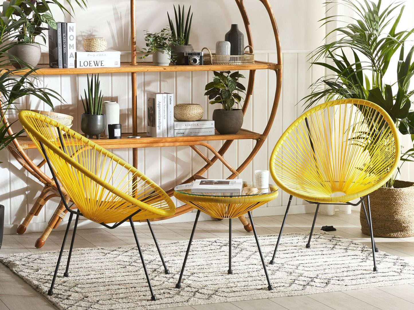 Bistro Set ACAPULCO II PE Rattan Yellow