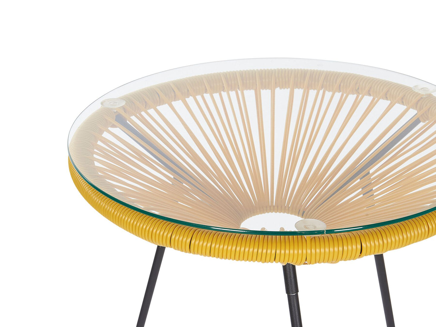 Bistro Set ACAPULCO II PE Rattan Yellow