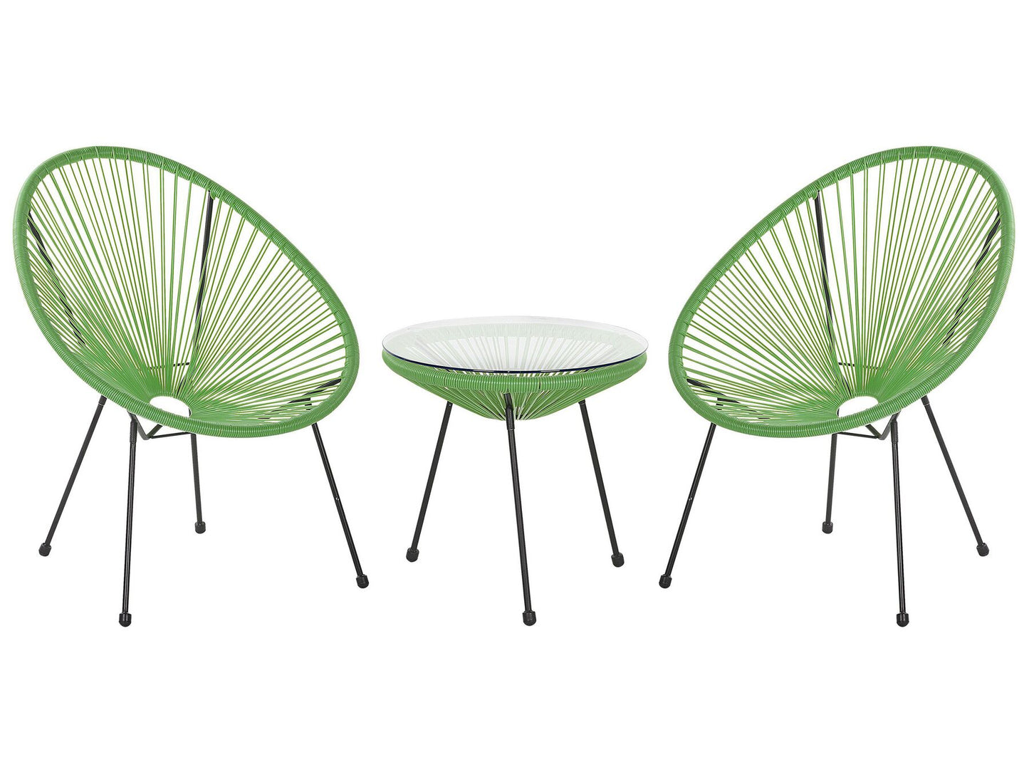 Bistro Set ACAPULCO II PE Rattan Green