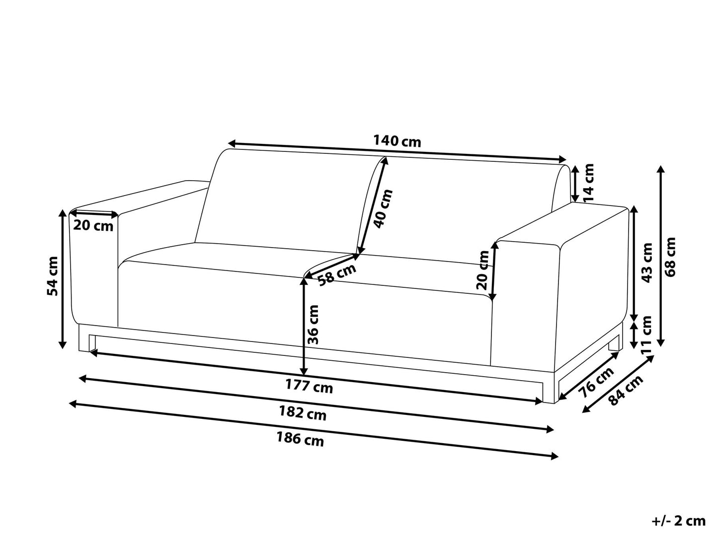 Garden Sofa Grey with Black ROVIGO