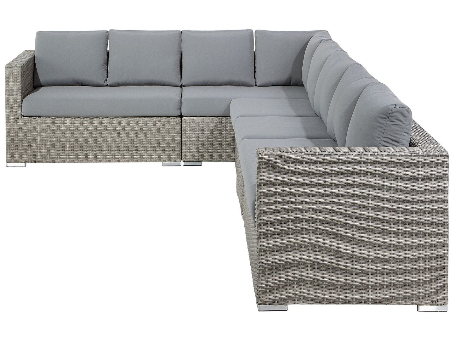 Garden Lounge Set with Table 8 Seater Right Hand Modular Rattan Grey