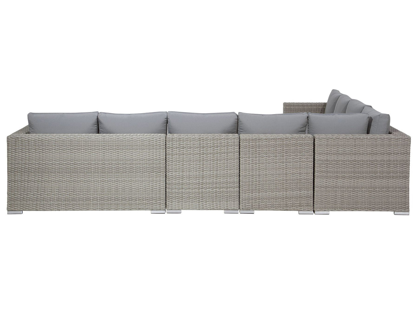 Garden Lounge Set with Table 8 Seater Right Hand Modular Rattan Grey
