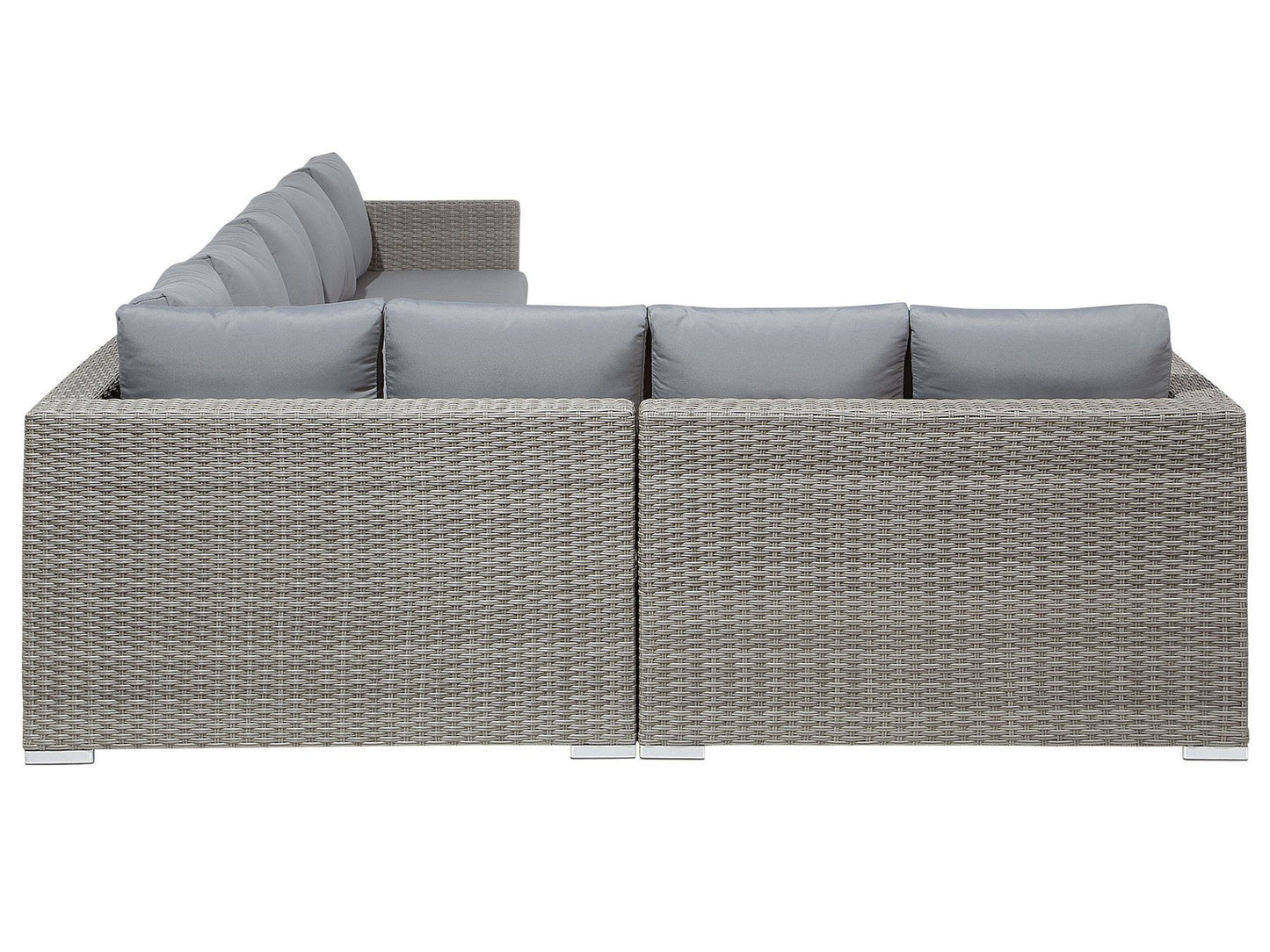 Garden Lounge Set with Table 8 Seater Right Hand Modular Rattan Grey