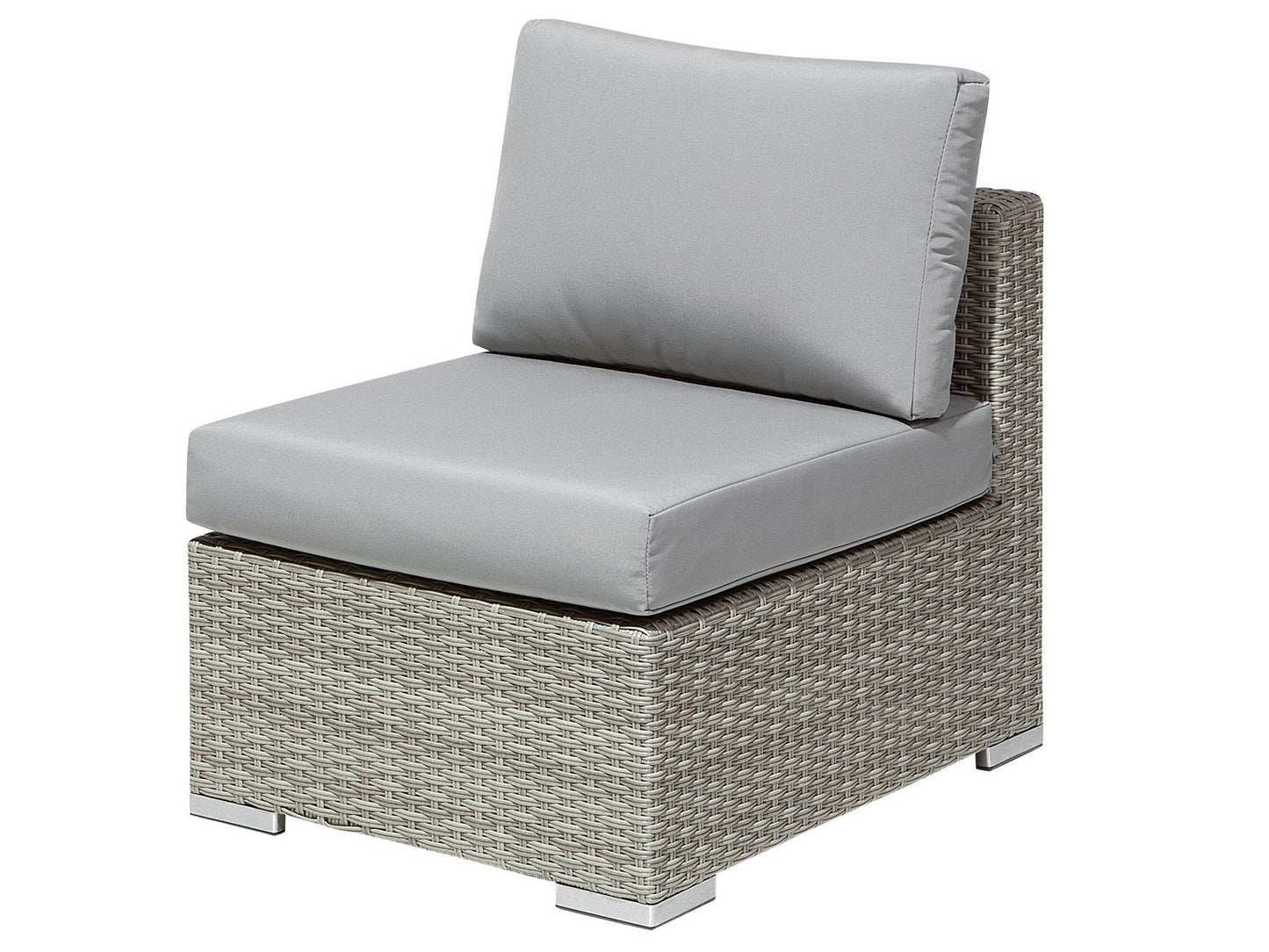 Garden Lounge Set with Table 8 Seater Right Hand Modular Rattan Grey