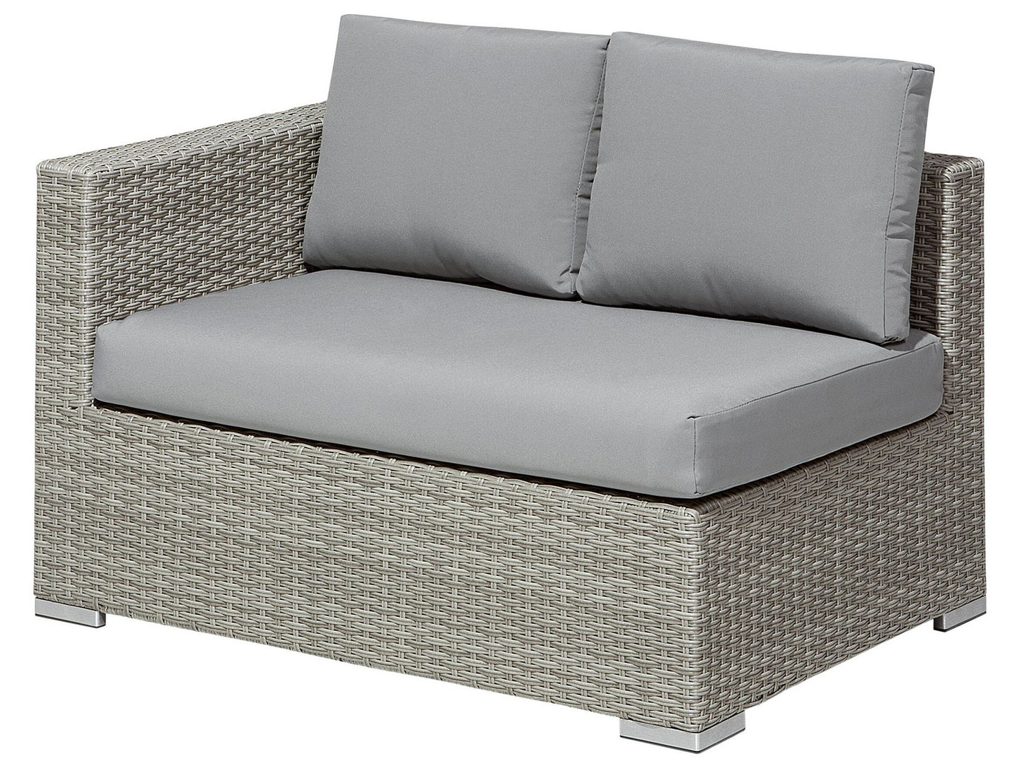 Garden Lounge Set with Table 8 Seater Right Hand Modular Rattan Grey