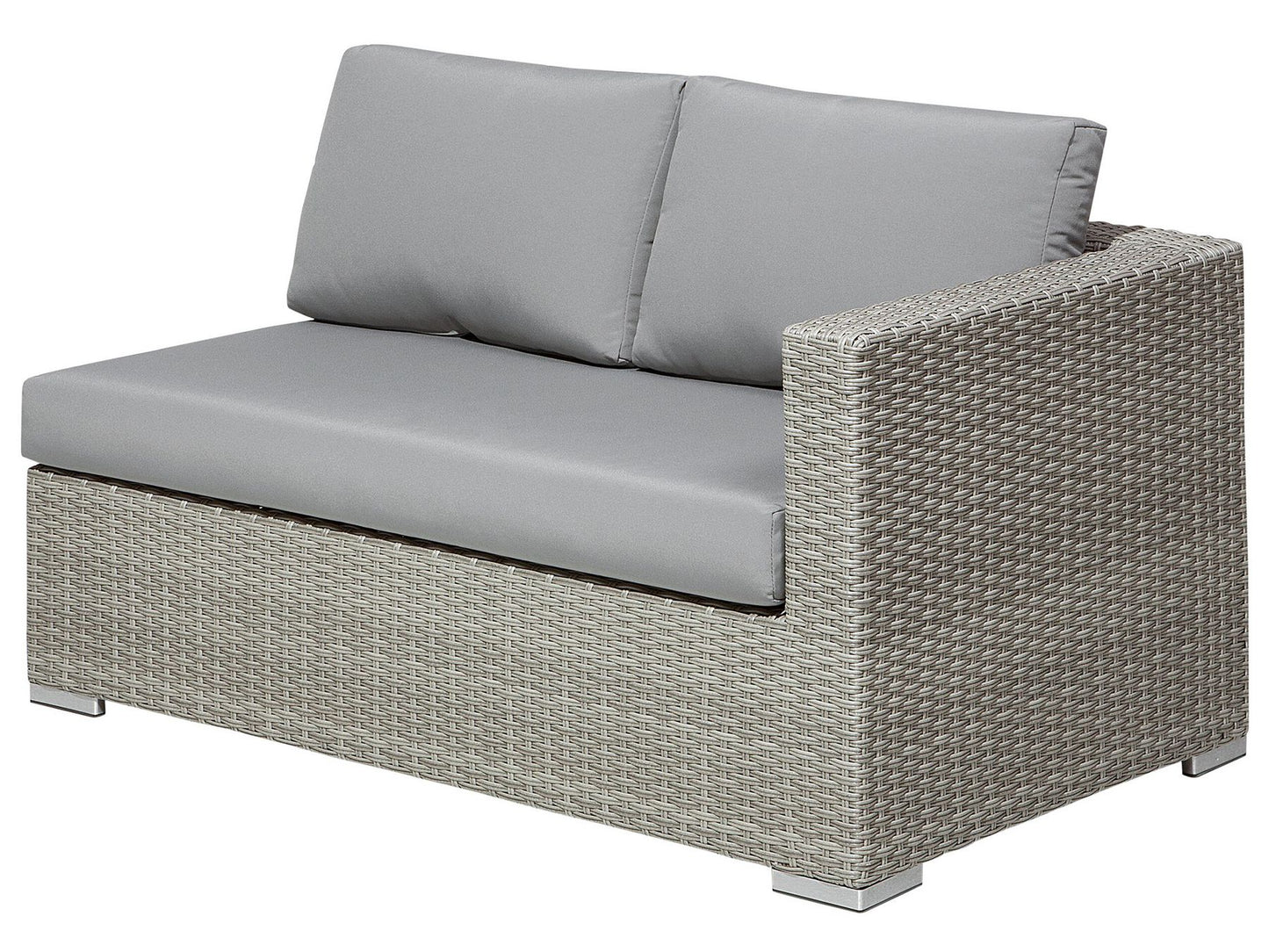 Garden Lounge Set with Table 8 Seater Right Hand Modular Rattan Grey