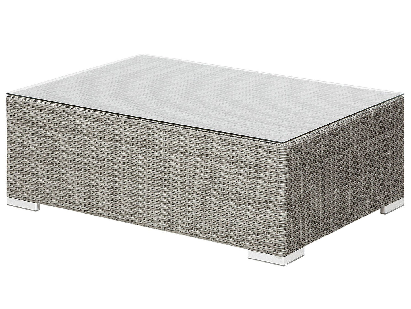 Garden Lounge Set with Table 8 Seater Right Hand Modular Rattan Grey